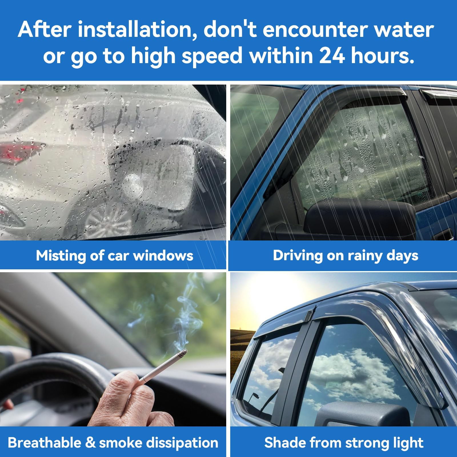 Awvrg Window Rain Guards For Kia Forte 2019-2024, Window Visor Guard Vent Wind Shade Deflector Rain Shield Protector Sun Visor E