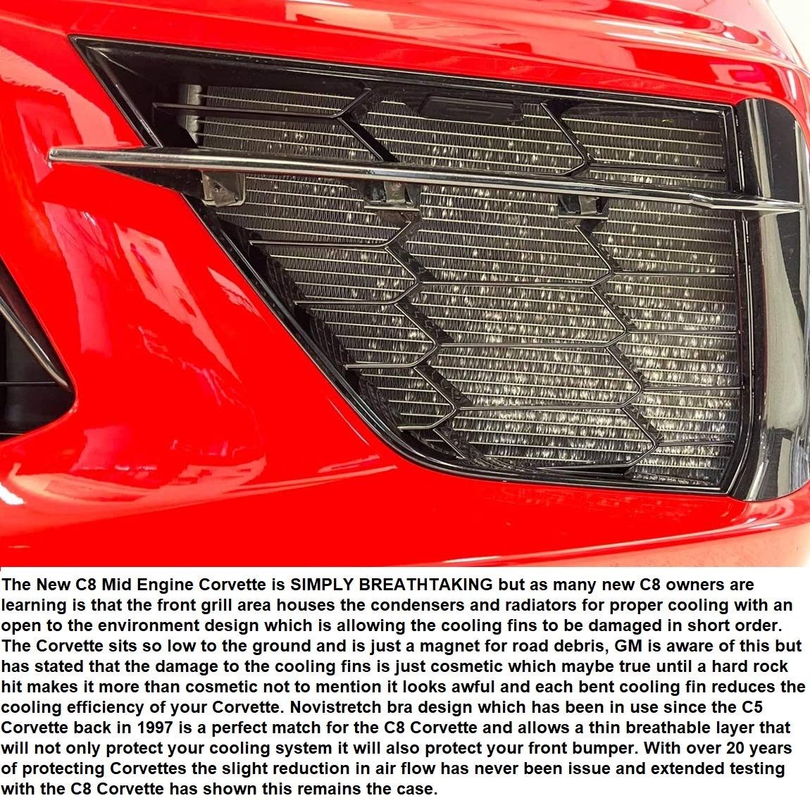 C8 Corvette Stingray Novistretch Front Bra High Tech Stretch Mask Fits: C8 2020 + Later Corvettes