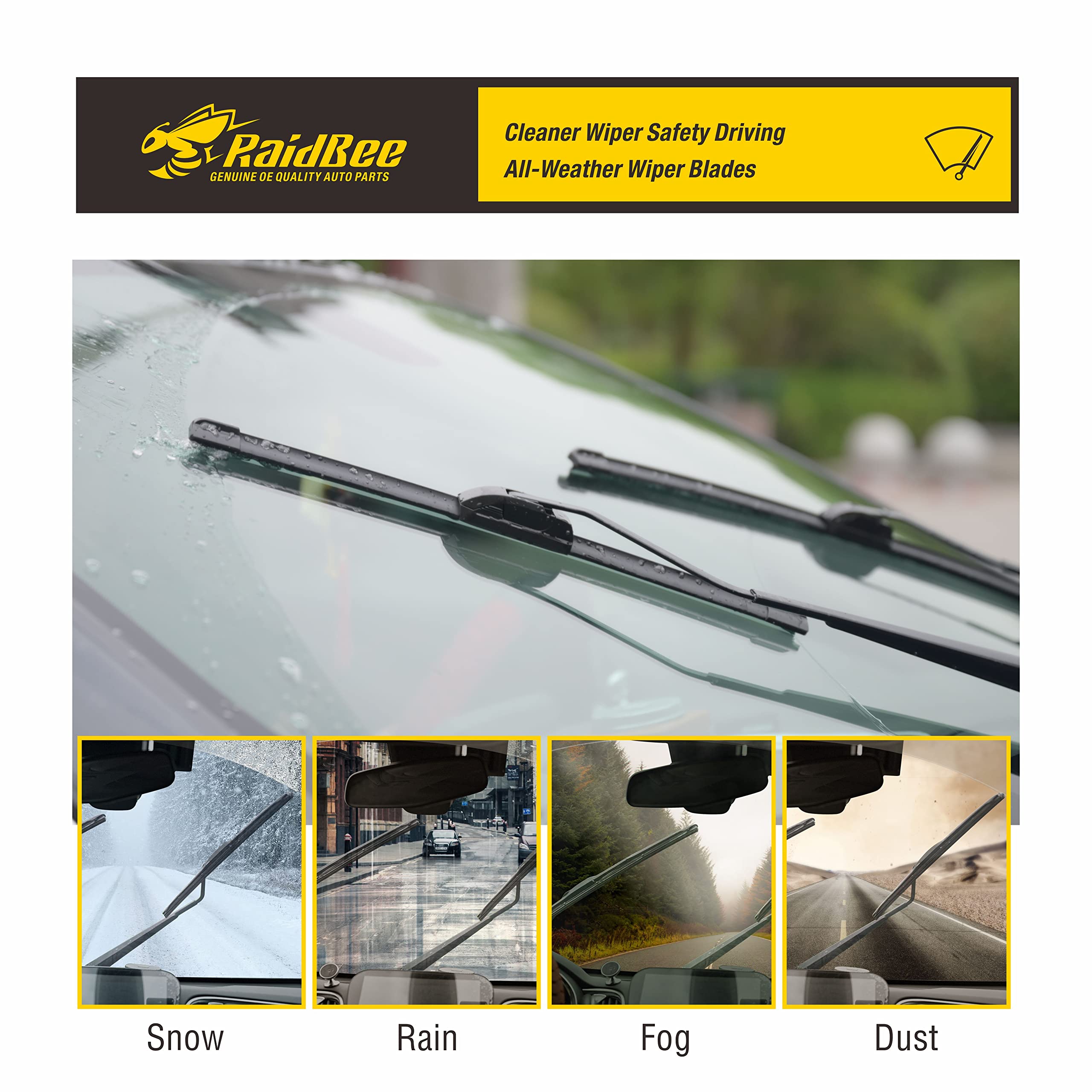 Raidbee Silicone Wiper Blade,3 Set Silicone Quiet Windshield Wiper Blades Automotive Replacement For 2015-2021 Chevrolet Chevy T