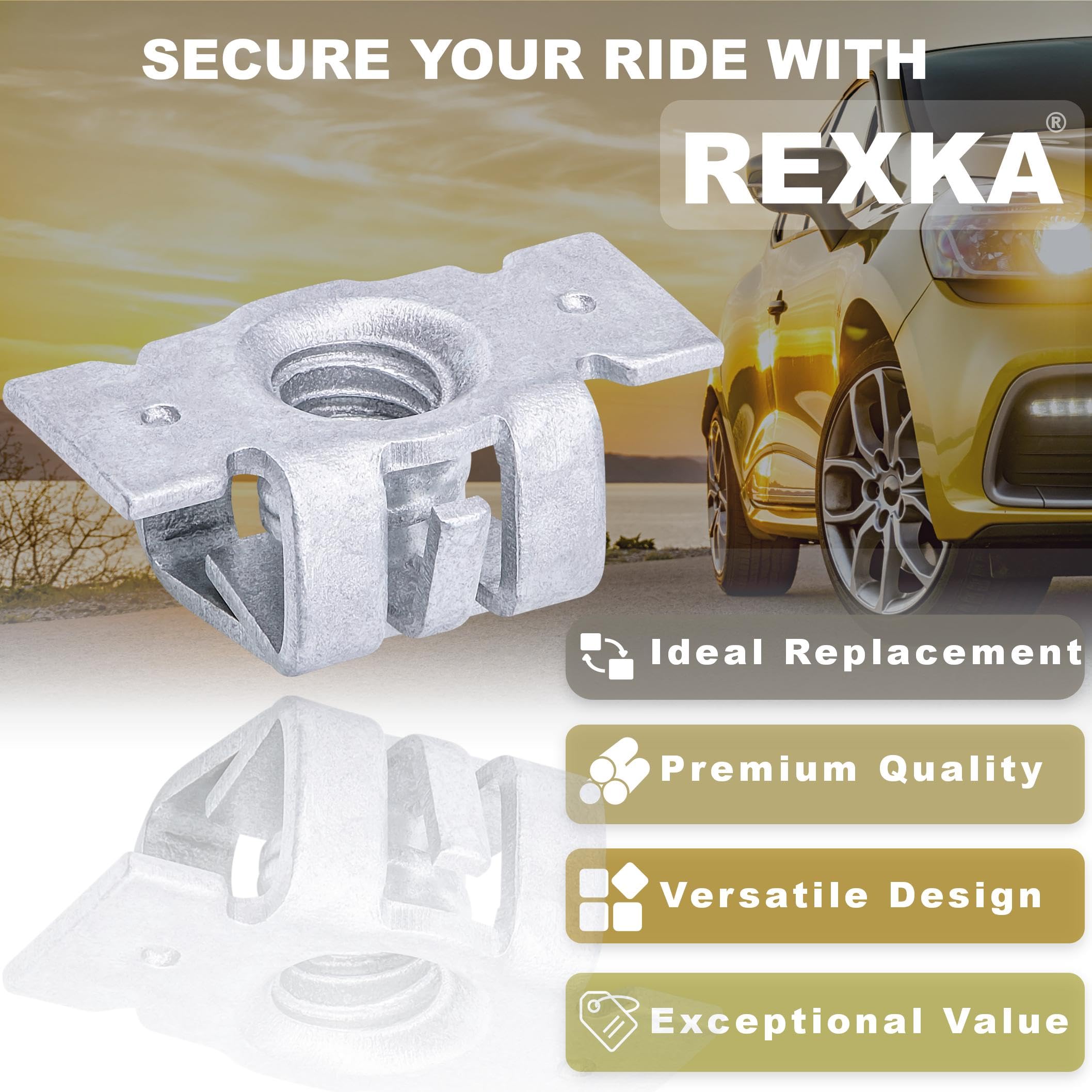Rexka M4.2-1.41 Bumper Cover Fender Liner Screw Nut Set - 20 Pieces, Zinc for GM Chevy Hummer Buick Cadillac GMC Trucks
