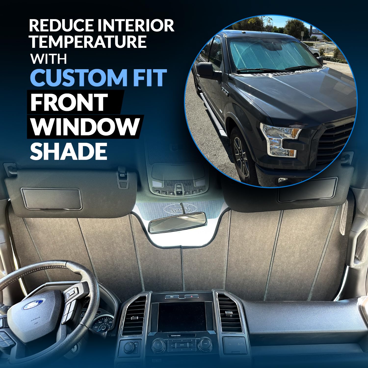 Custom Fit Car Sun Shade Windshield | Sun Visor | Car Window Shades | Fold Up Front Sunshade Visor | Compatible With Porsche Cay