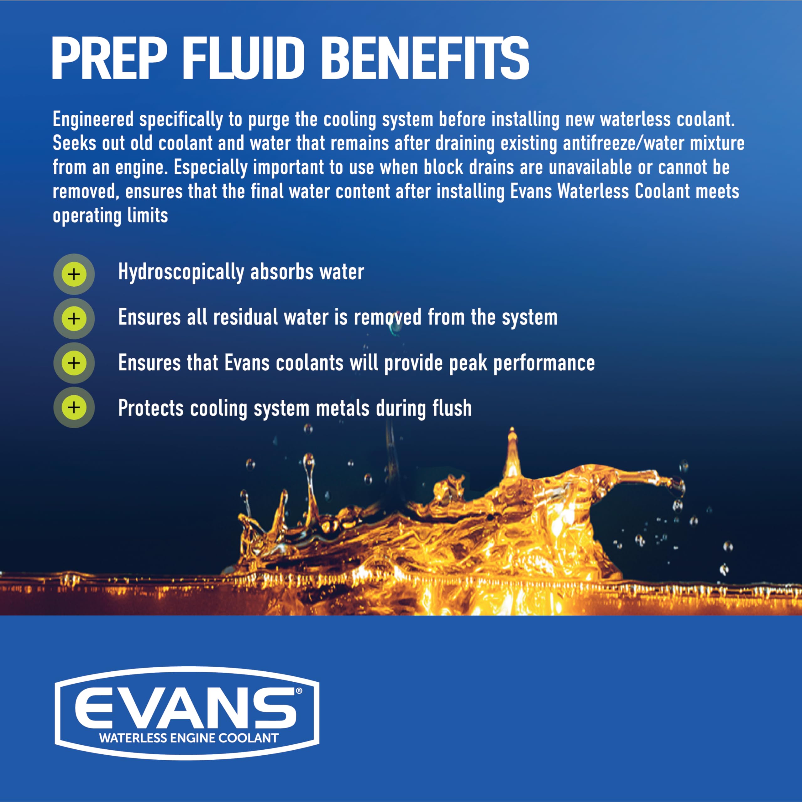 Evans Cooling Systems Ec42001 Waterless Prep Fluid, 128 Fl. Oz.
