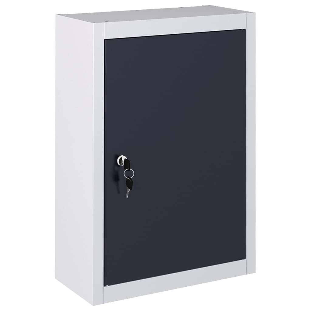 Vidaxl Wall Mounted Tool Cabinet Industrial Style Metal Gray And Black