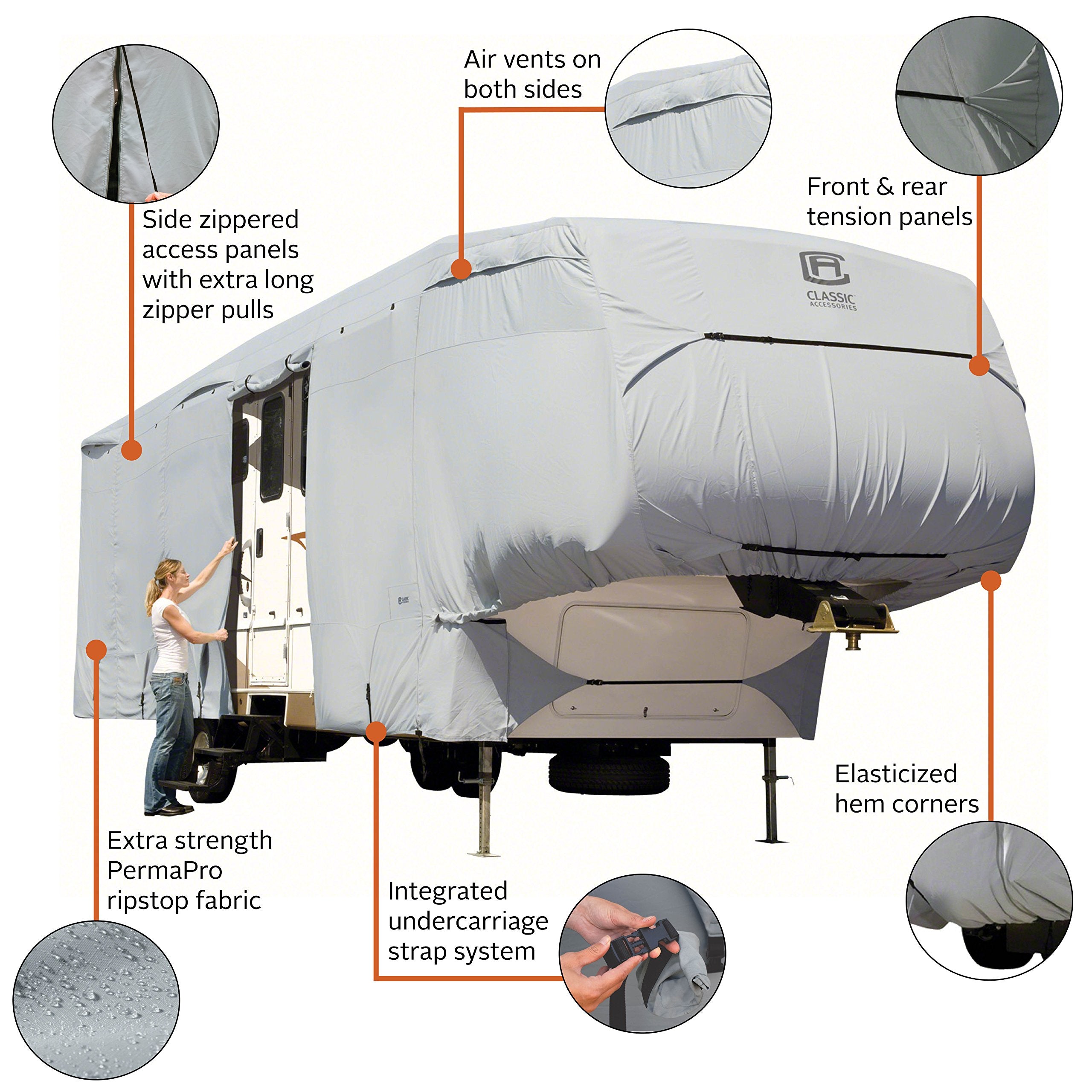 Classic Accessories Over Drive Permapro 5Th Wheel Cover, Fits 29' - 33' Rvs, Rv Cover, Camper Cover, Travel Trailer Cover