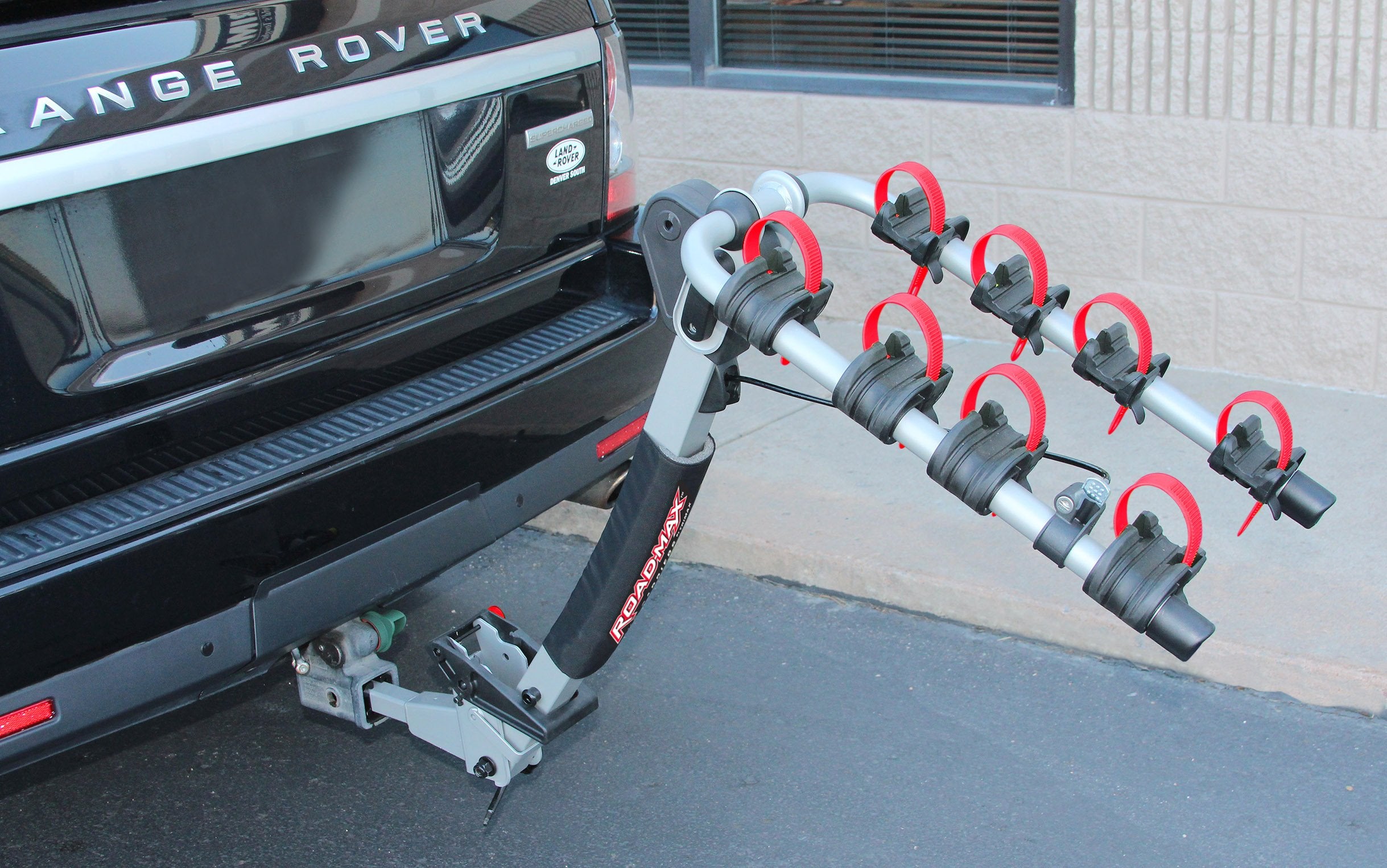 Trimax Road-Max RMRB4X Deluxe 4-Bike Carrier, Silver, Rubber Material, Hitch Mount