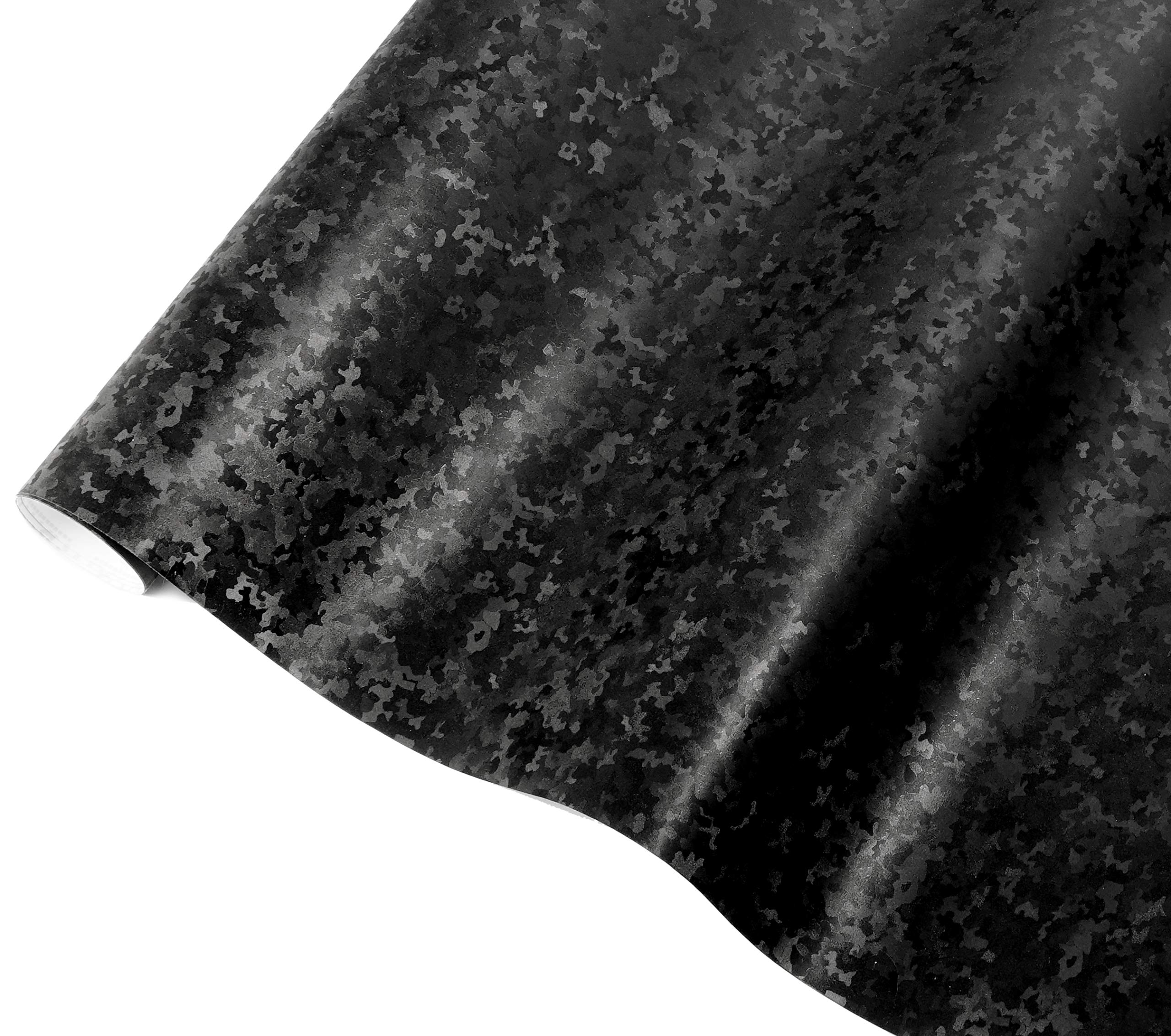 Vvivid+ Black Stealth Small Patternless Camouflage Vinyl Wrap Roll (1.5Ft X 5Ft)