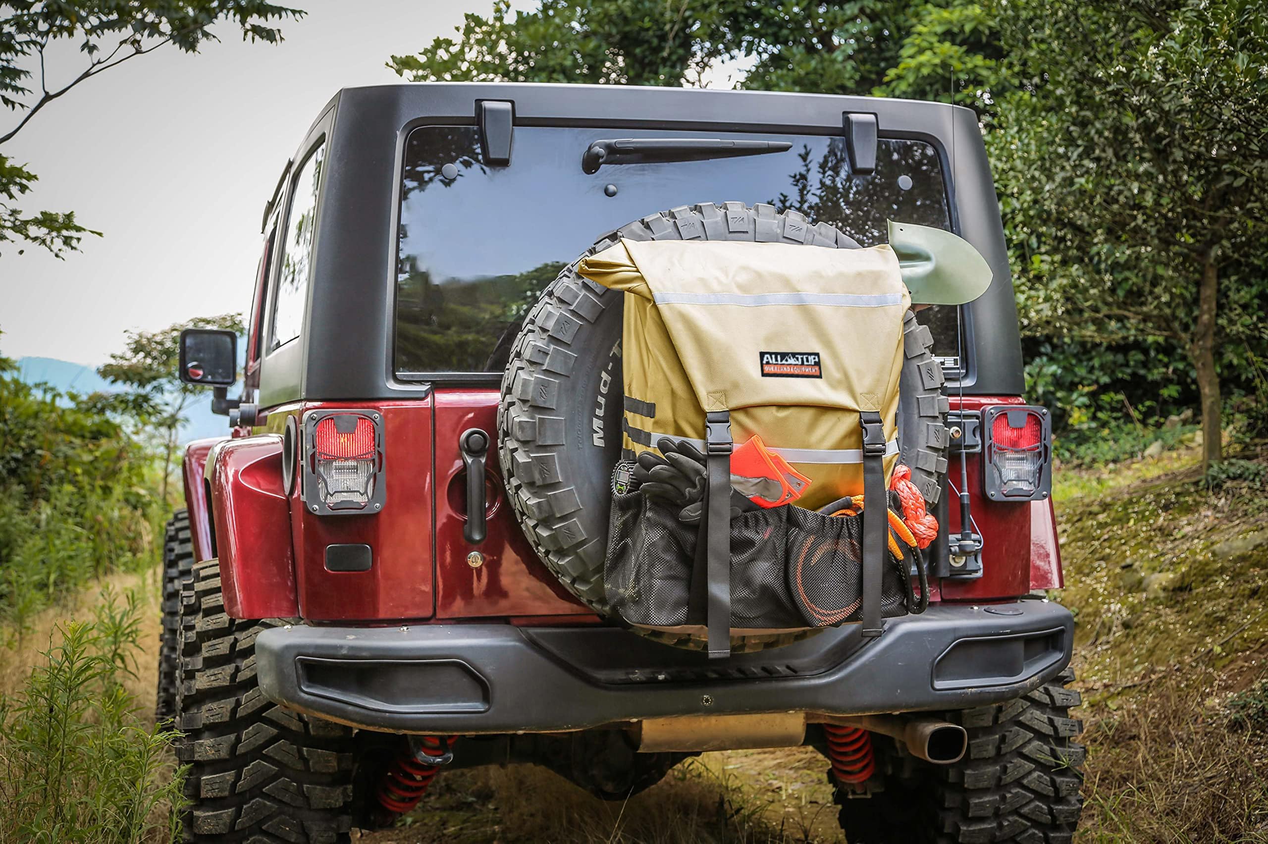 ALL-TOP Heavy Duty Spare Tire Trash Bag for Jeep, Truck, SUV - Gobi Tan, Fits up to 40'' Tire, Nylon, 1 Count