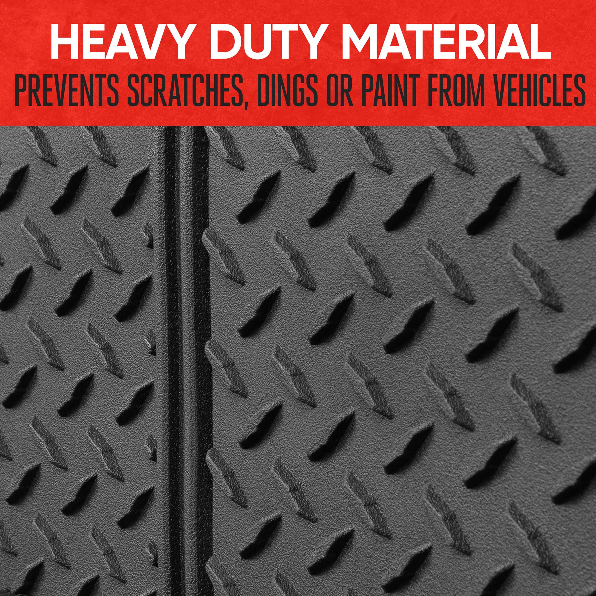 Motor Trend Heavy-Duty Rear Bumper Guard Protector - Black Rubber, Model MTBG-201, High Intensity Reflector for Nighttime Visibility