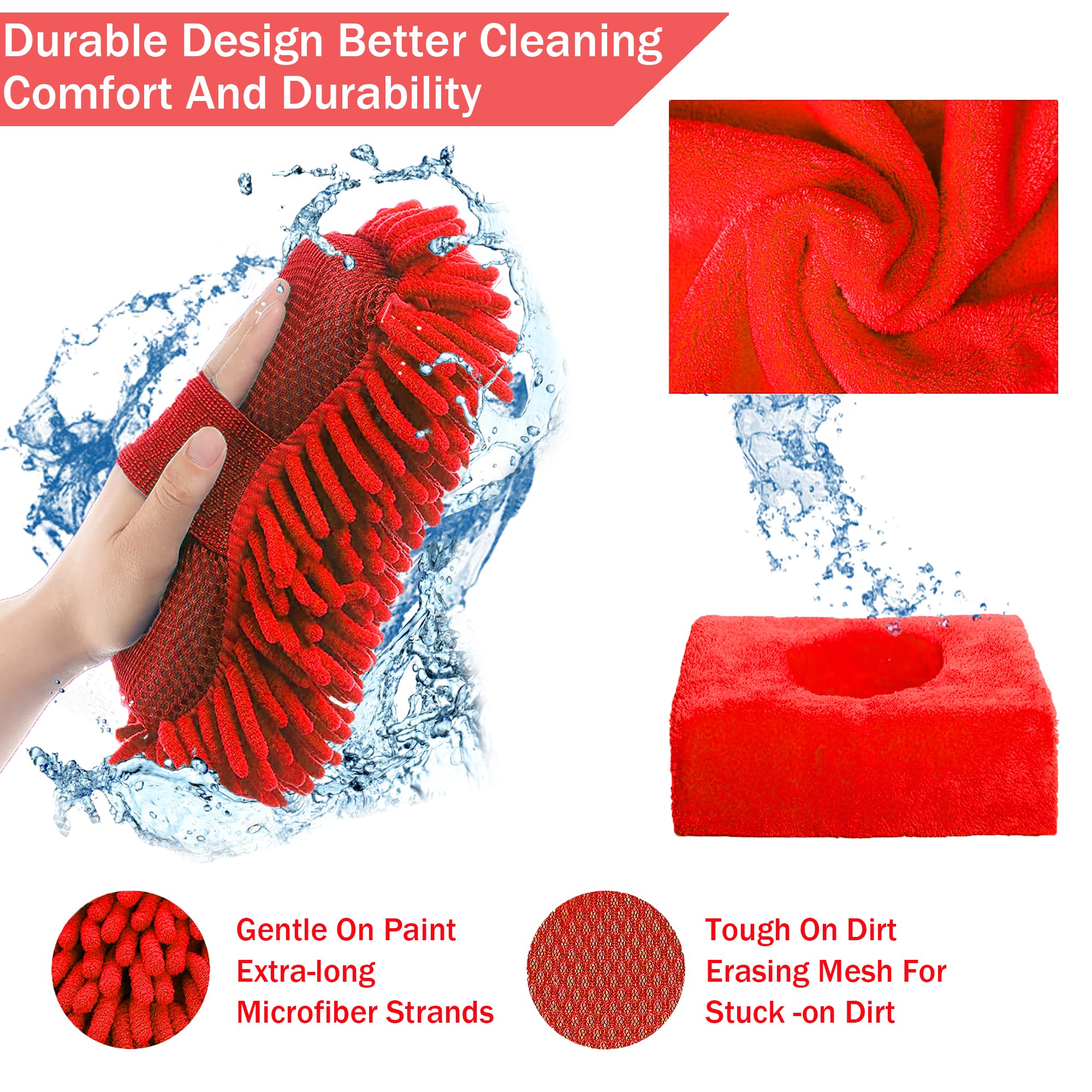 Lianxin Car Wash Kit -Car Wash Cleaning Kit Car Interior Detailing Kit With Car Wash Foam Gun,Microfiber Sponge Car Care Kit,Tir