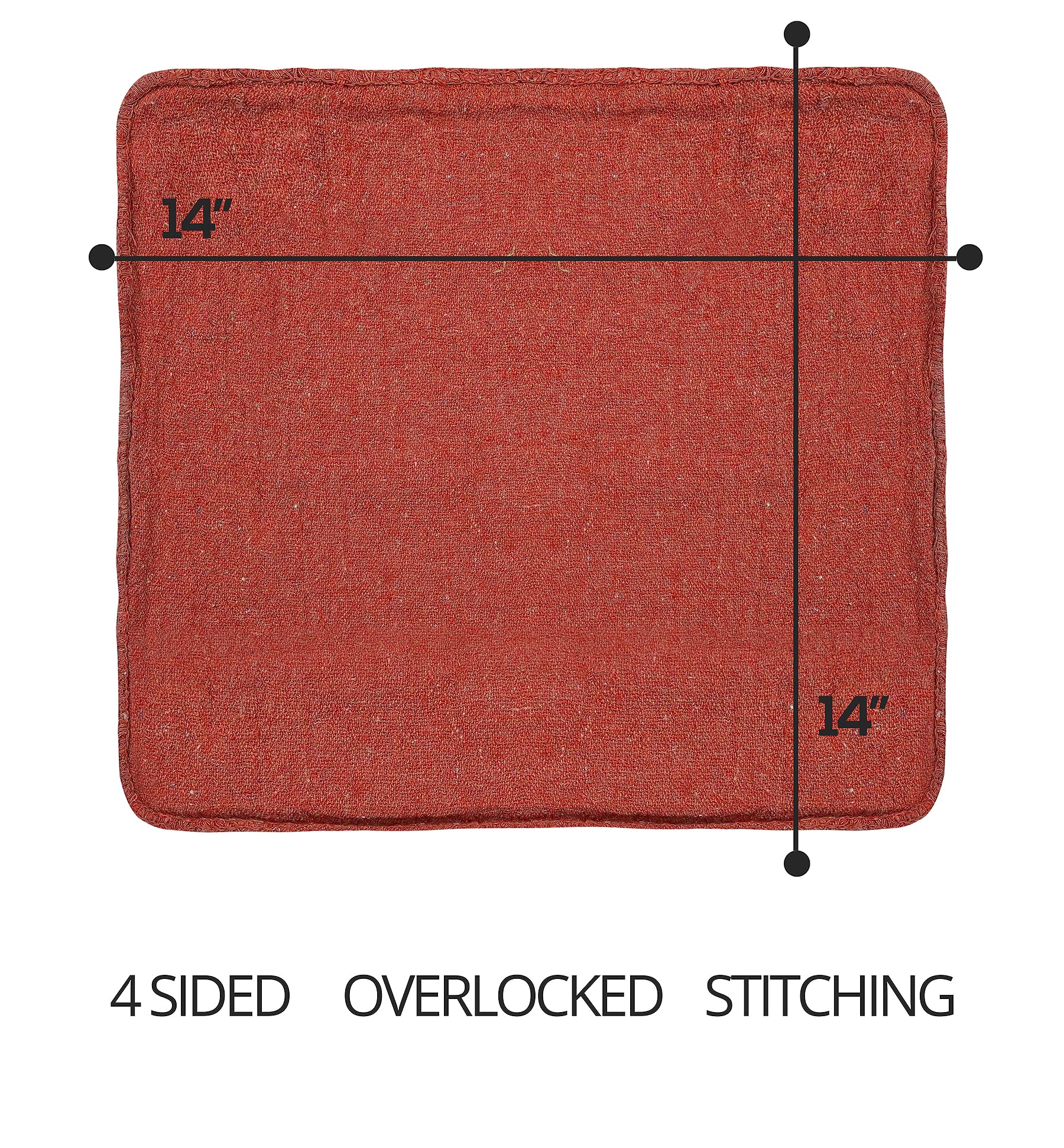 Stf Linen Cotton Shop Towels Red - (Pack Of 150) Size 14X14 Inches Cleaning Rags - Absorbent Shop Rags And Multipurpose Cleaning