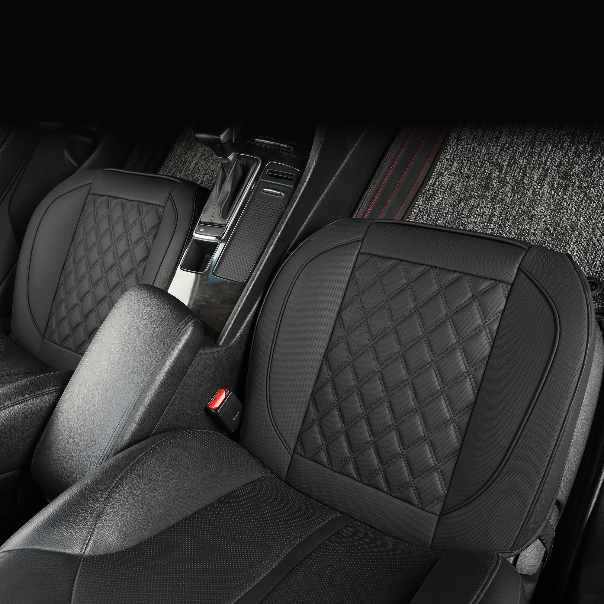 Vankerful 2 Pack Leather Front Car Seat Covers,Bottom Seat Covers for Cars,Driver Car Seat Cushion Cover,Luxury Seat Protectors,