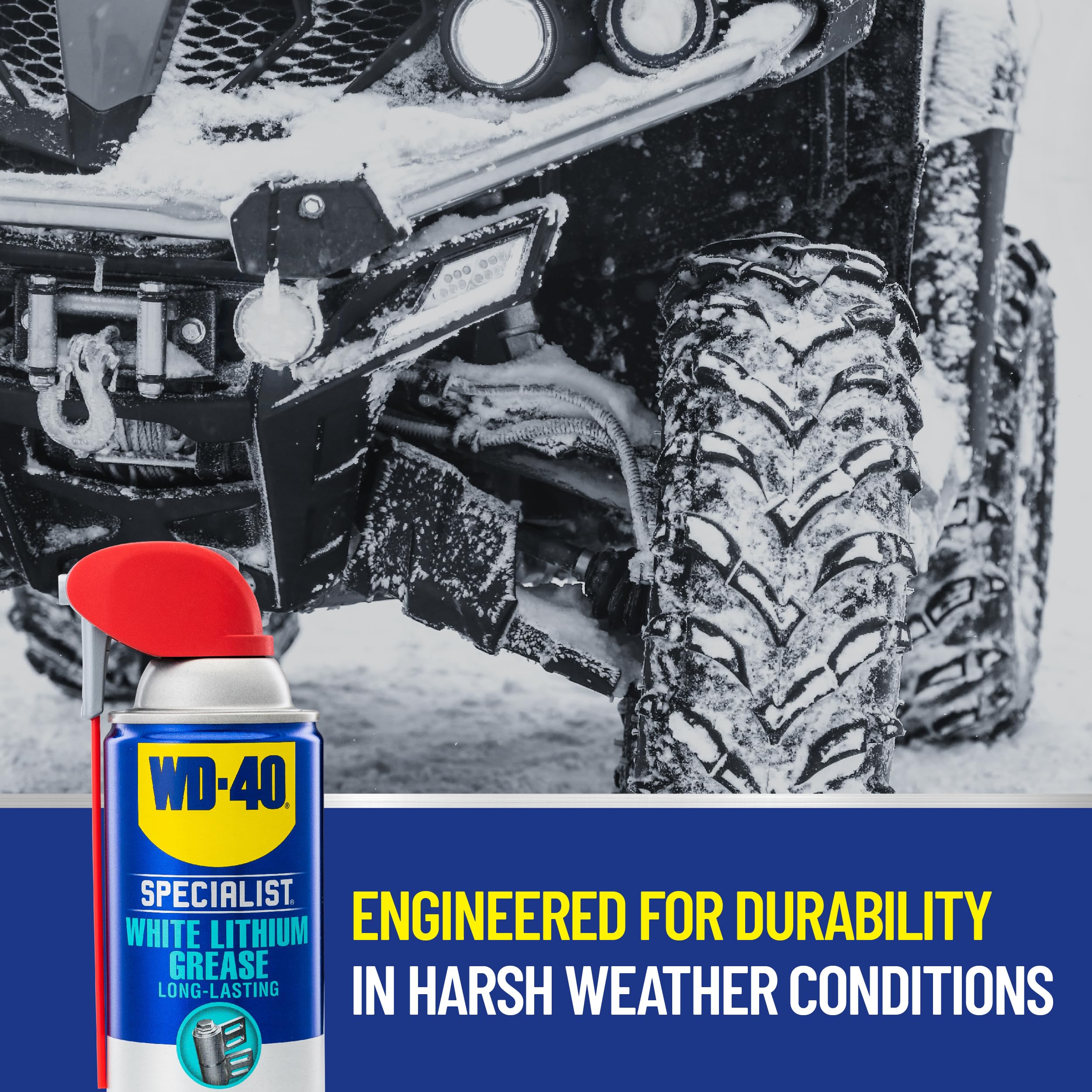Wd-40 Specialist White Lithium Grease Spray With Smart Straw Sprays 2 Ways, 10 Oz