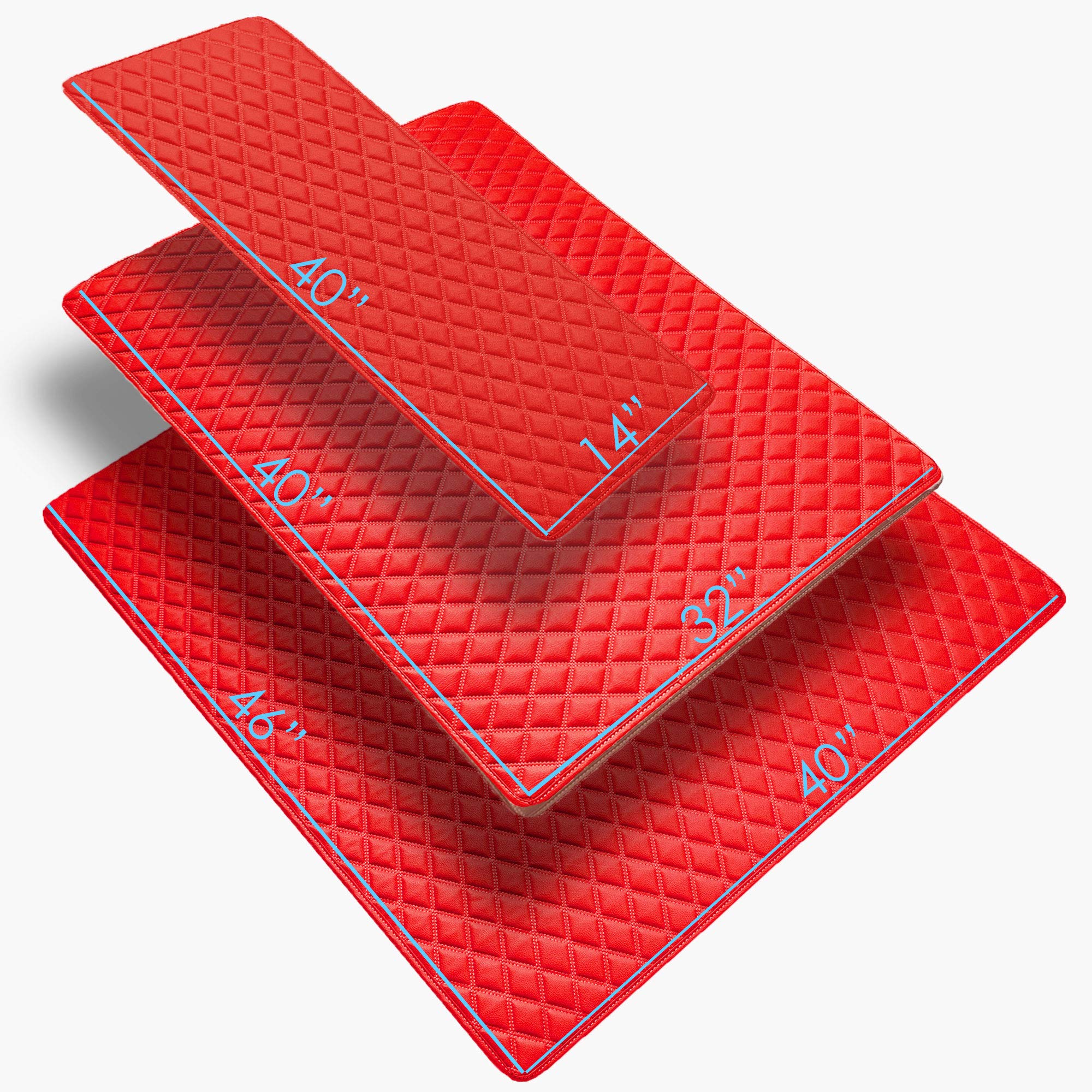 Fh Group F16501Red-14 Deluxe Heavy Duty Faux Leather Diamond Pattern Multi-Purpose Red Automotive Cargo Liner Fits Most Cars, Su