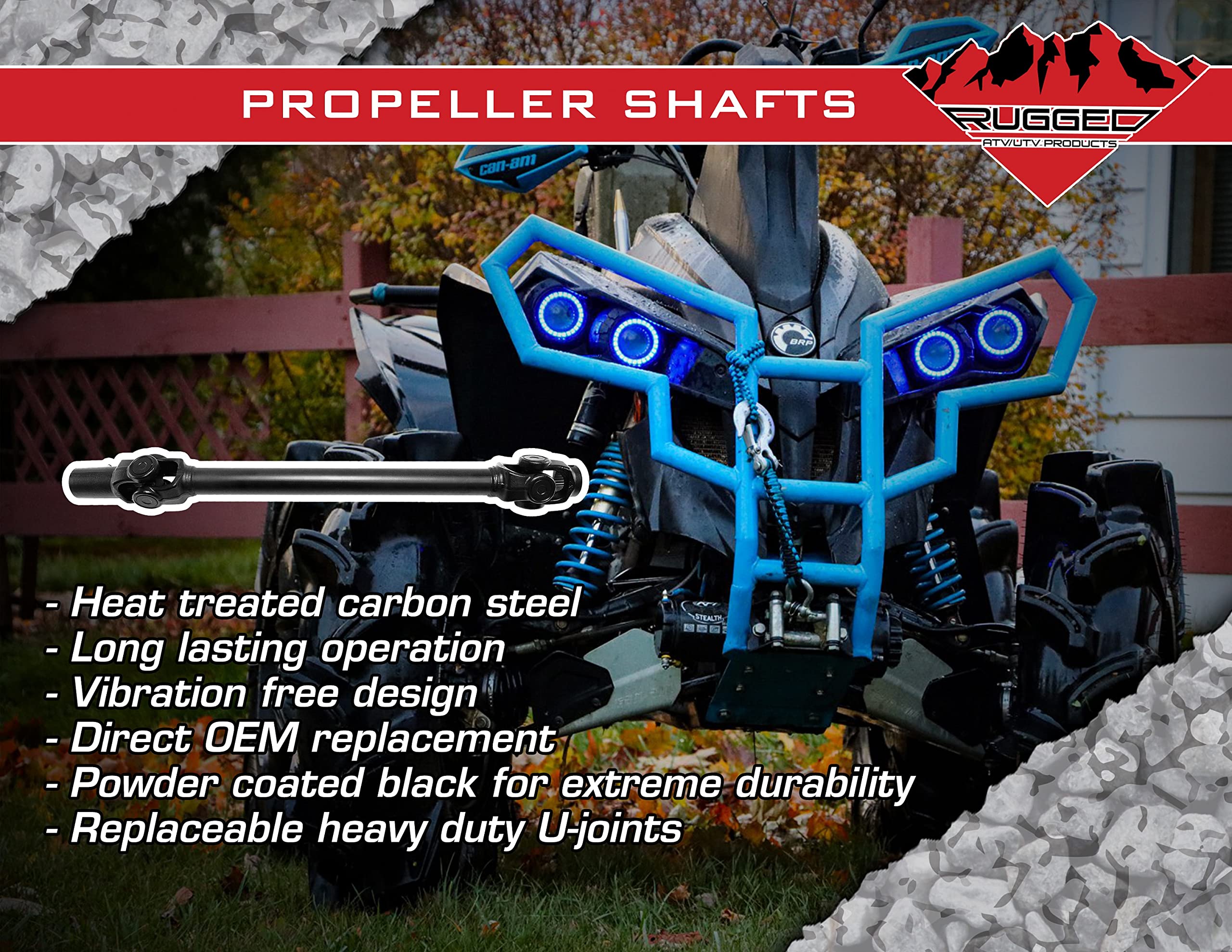Rugged Rear Propeller Shaft for Can-Am Outlander 570/650/850/1000 Max - Heat Treated Carbon Steel, OEM 705501720, 703500989