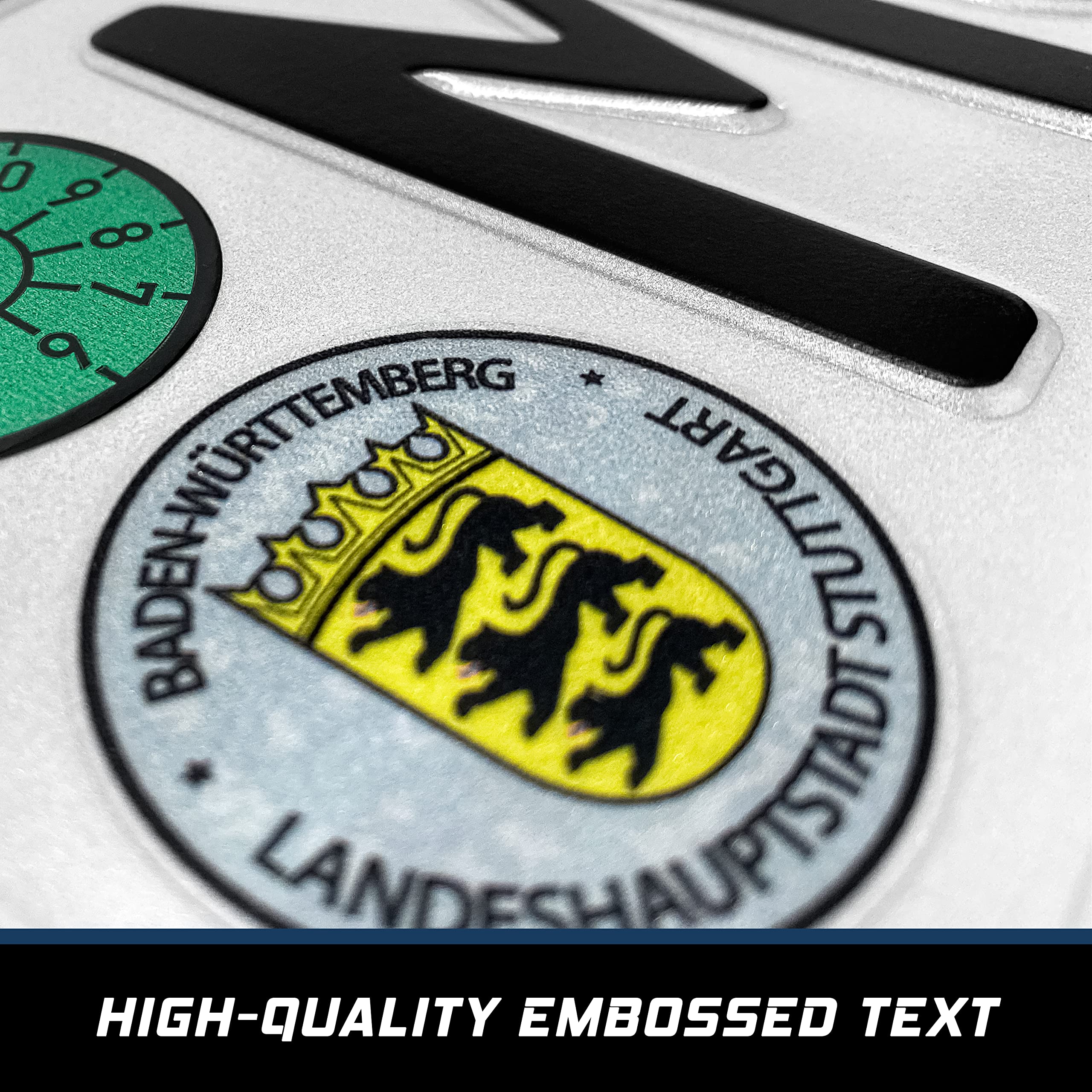 European License Plates Custom German License Plate - Personalized Embossed Aluminum, White Euro Plate