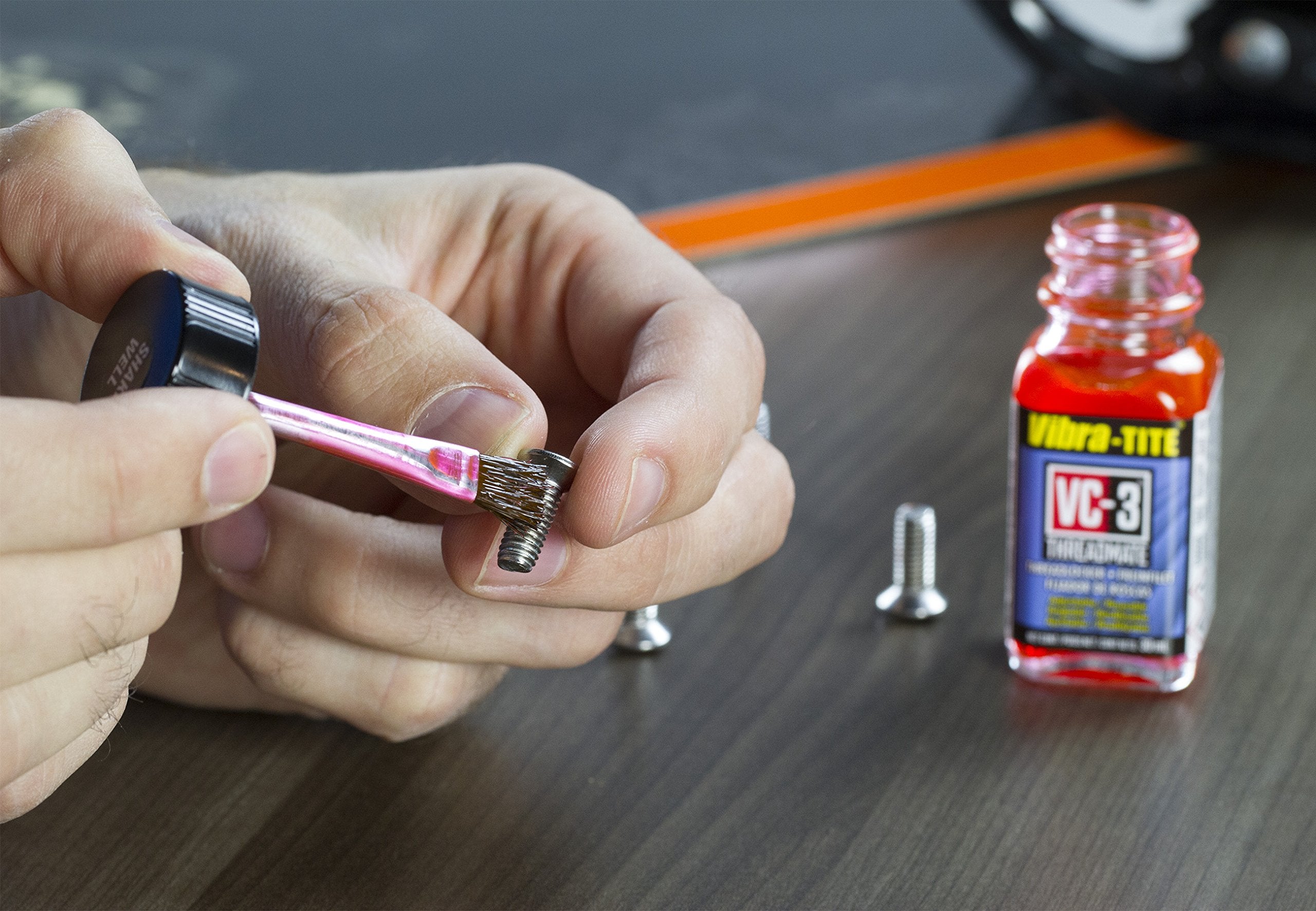 Vibra-TITE VC-3 Threadmate, 30ml Red Adhesive with Brush Cap Applicator, Model 213, Plastic