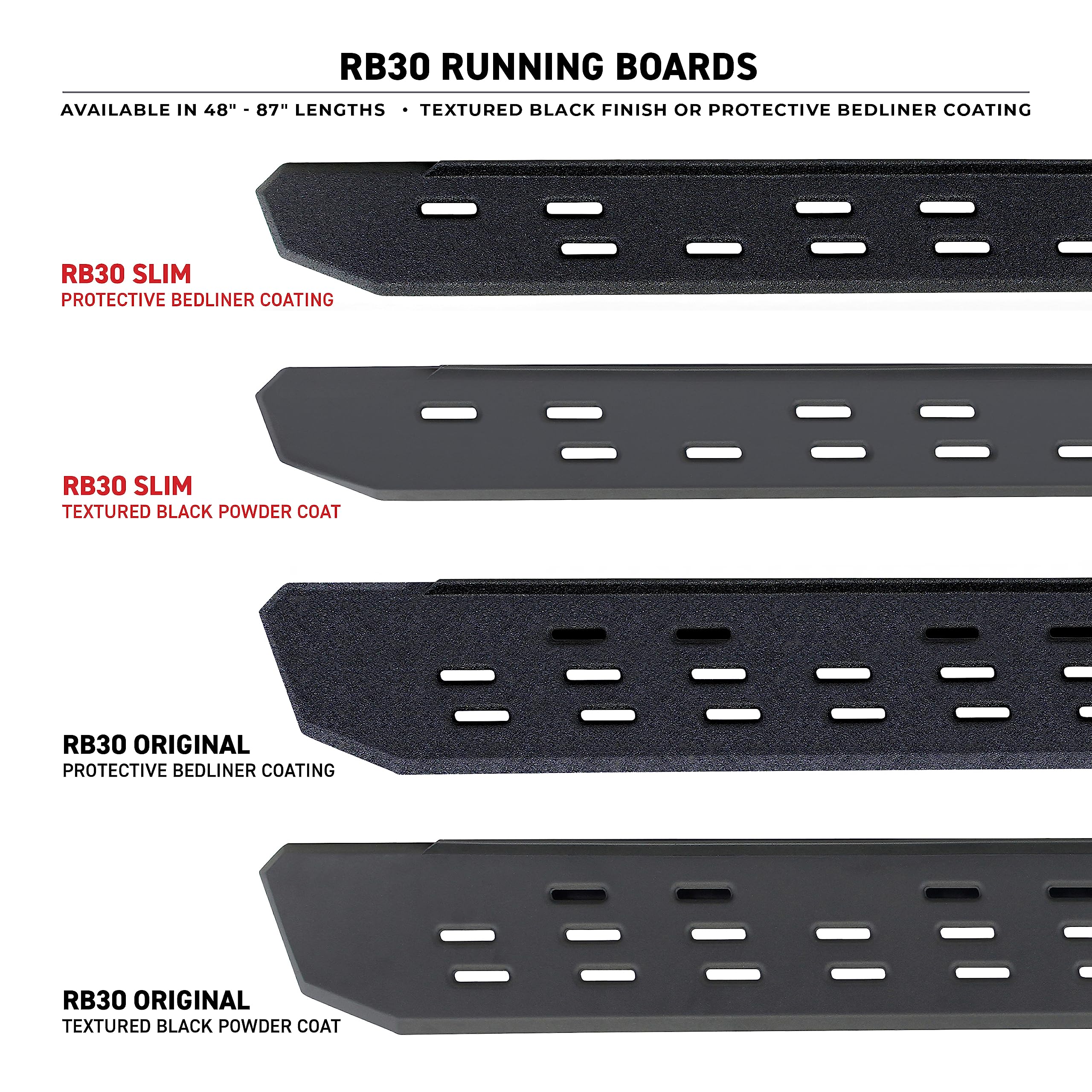 Go Rhino 69600073T Rb30 Running Boards - 73'' Long - Boards Only For Jeep 18-24 Wrangler, Ford 21-24 Bronco (Sport Utility)