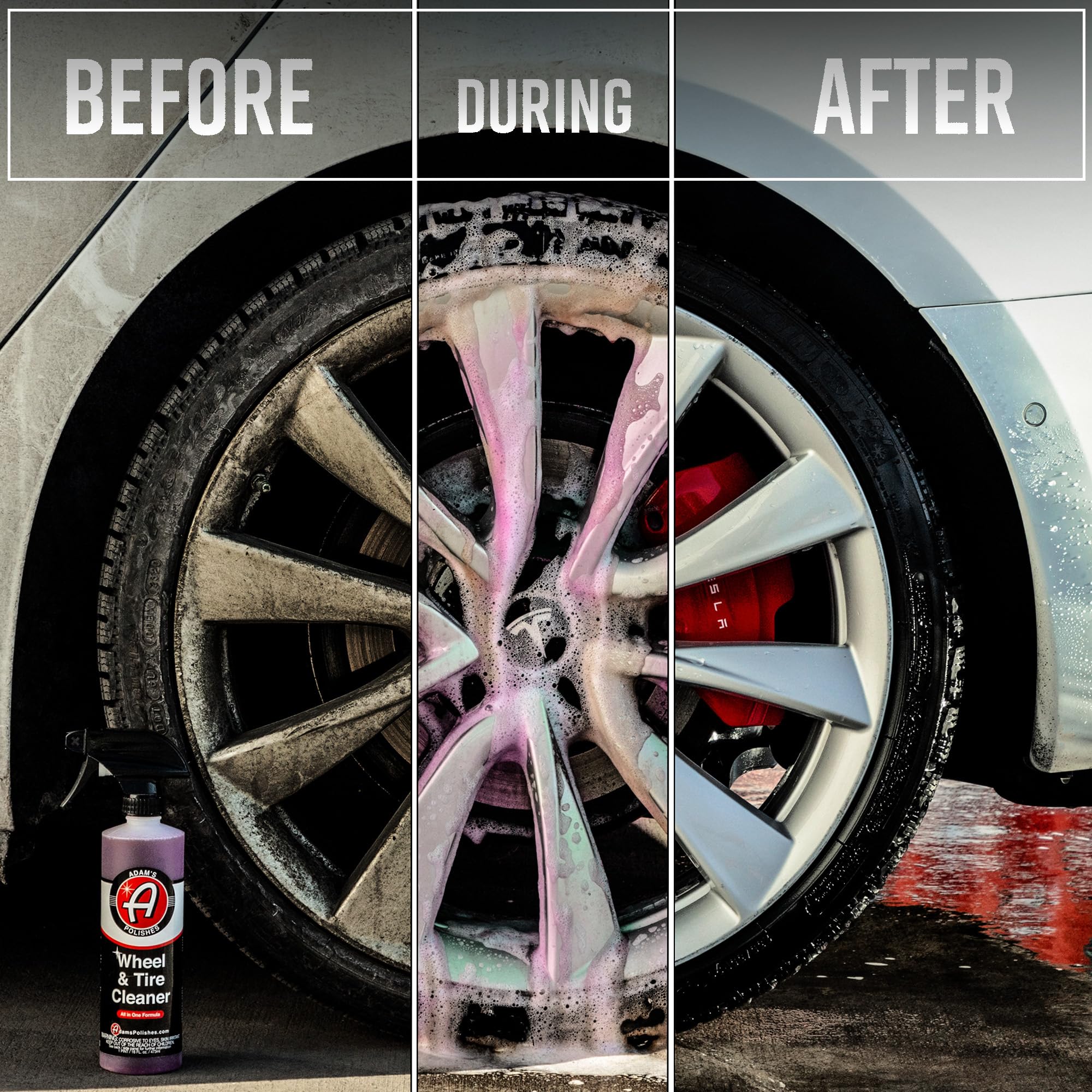 Adam's Polishes Wheel & Tire Cleaner - Professional All-in-One Gallon Spray for Car Detailing, Safe on Most Rim Finishes