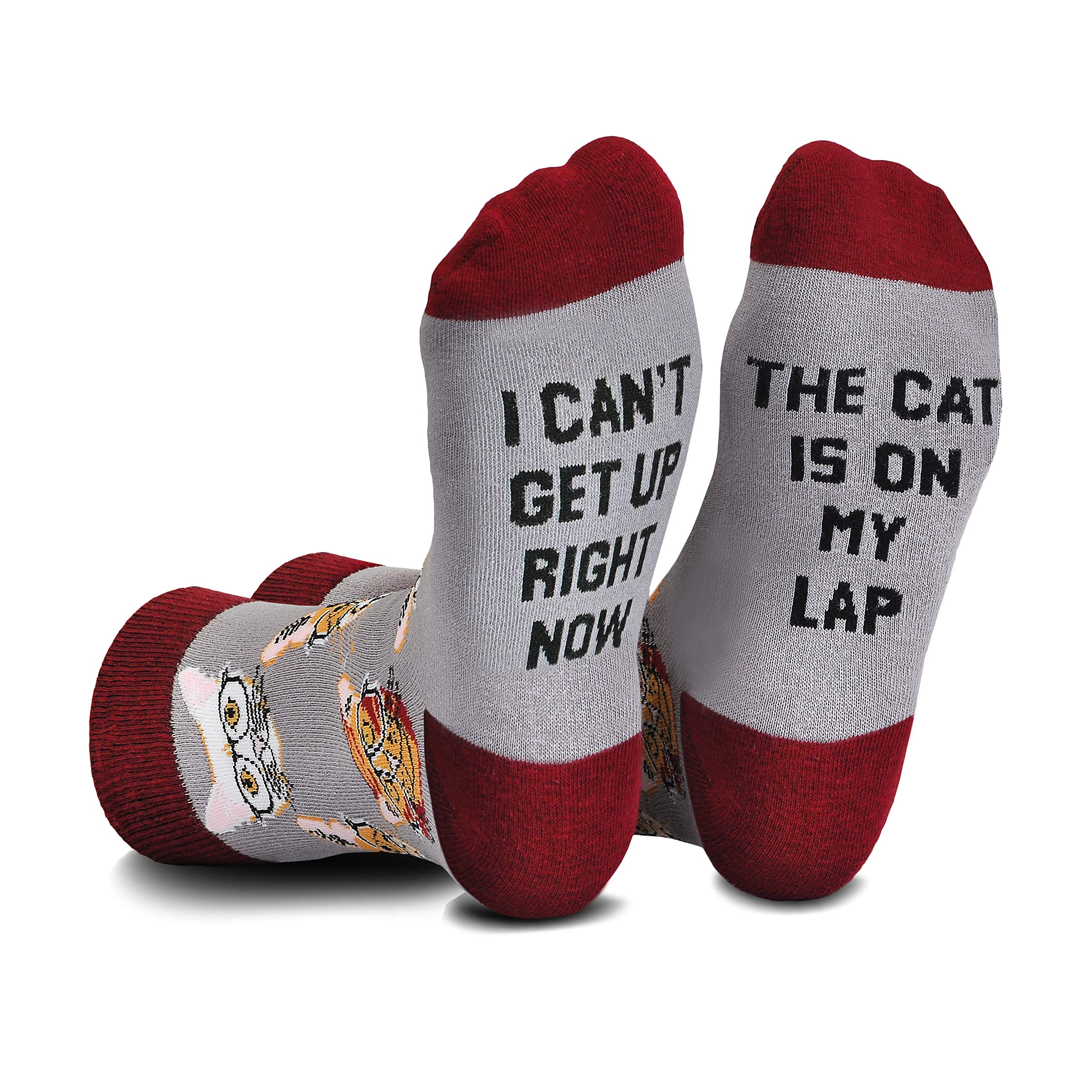 Cavertin Womens Novelty Socks With Gift Box Cat Lover Dog Mom Book Lover Cat Mom Llama Unicorn Sloth Corgi (Cat Lover)