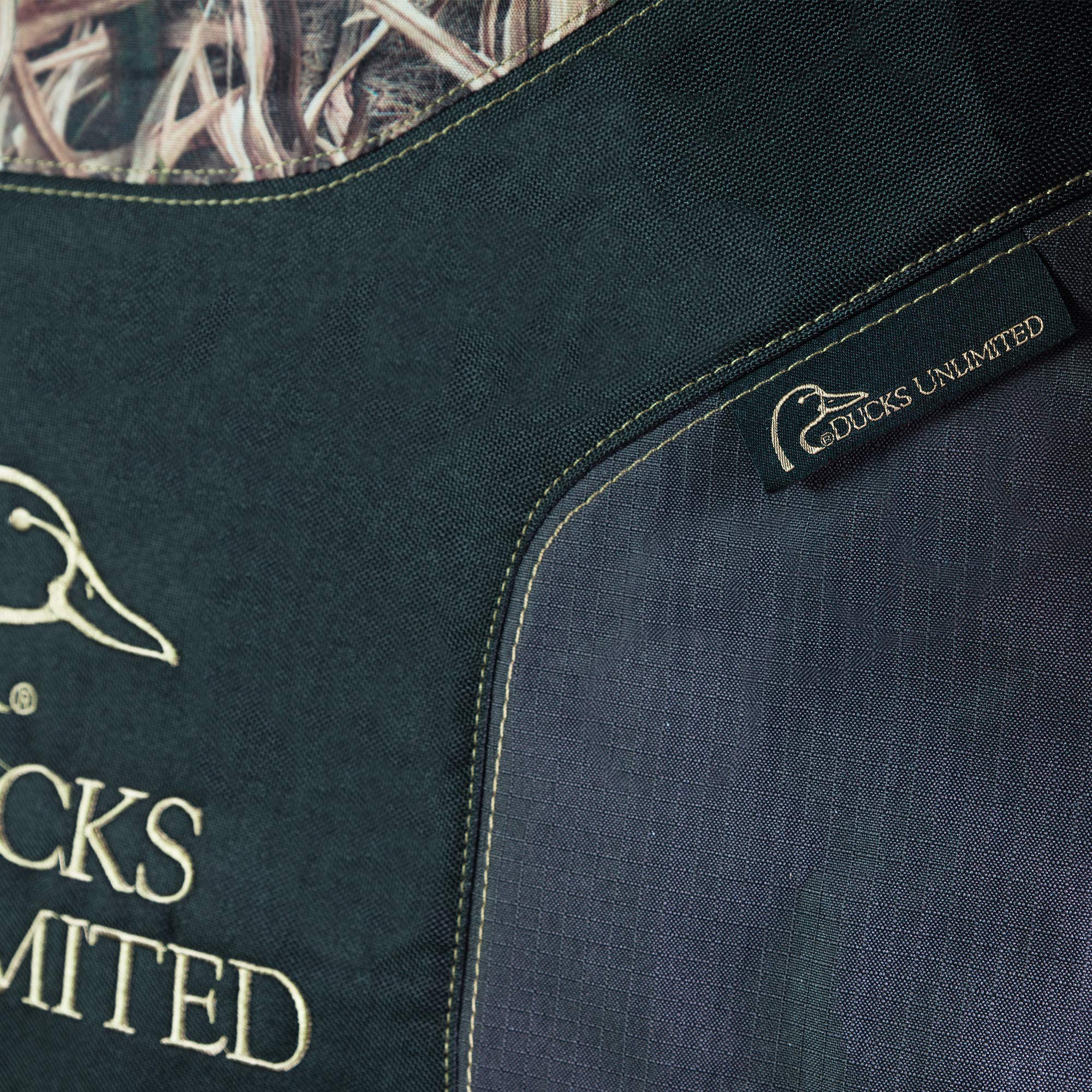 Ducks Unlimited Low Back Seat Cover, Universal Polyester, Stacked Logo (Mossy Oak Blades), Model DSC7003