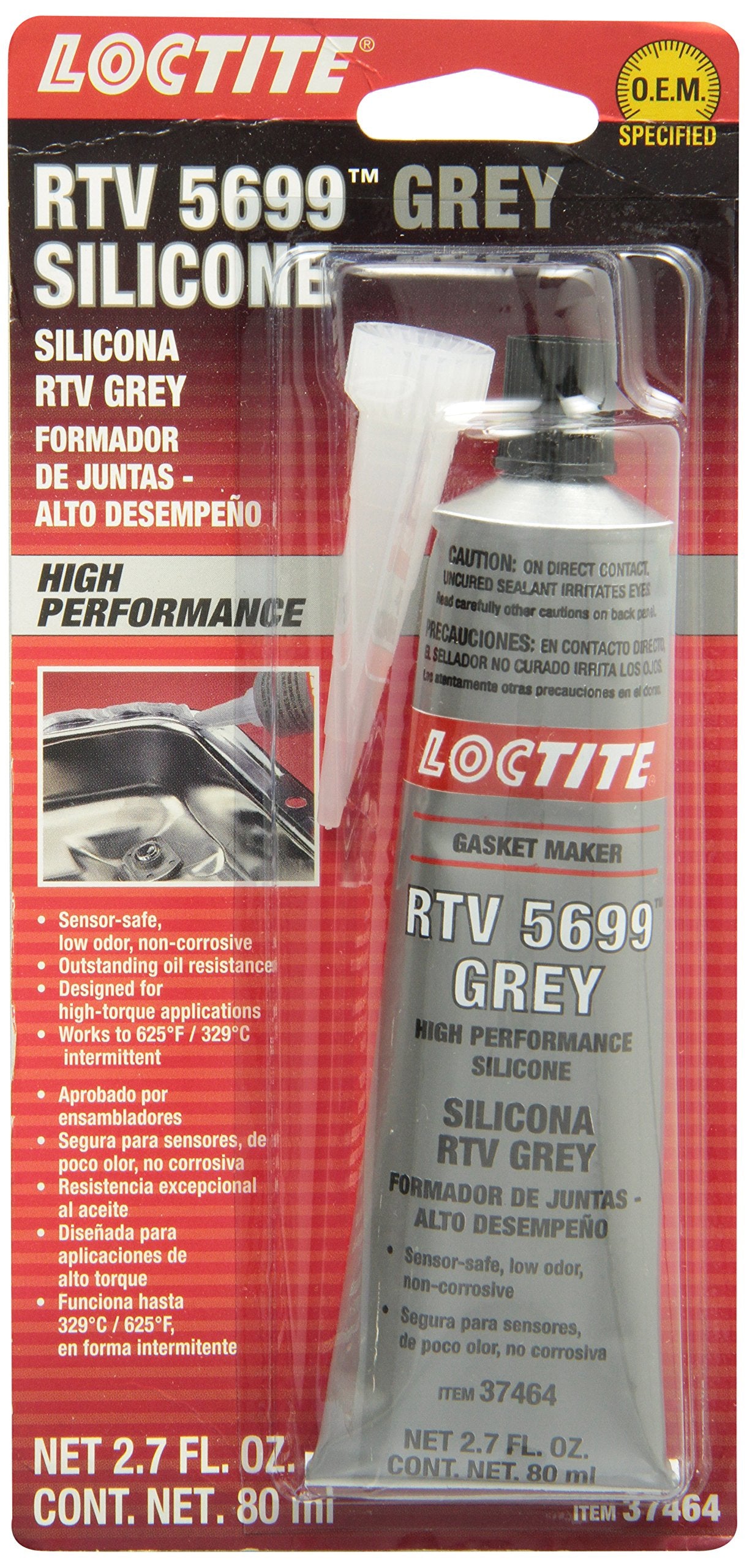 LOCTITE 37464 Grey RTV 598 High Performance Silicone. 80 ml.