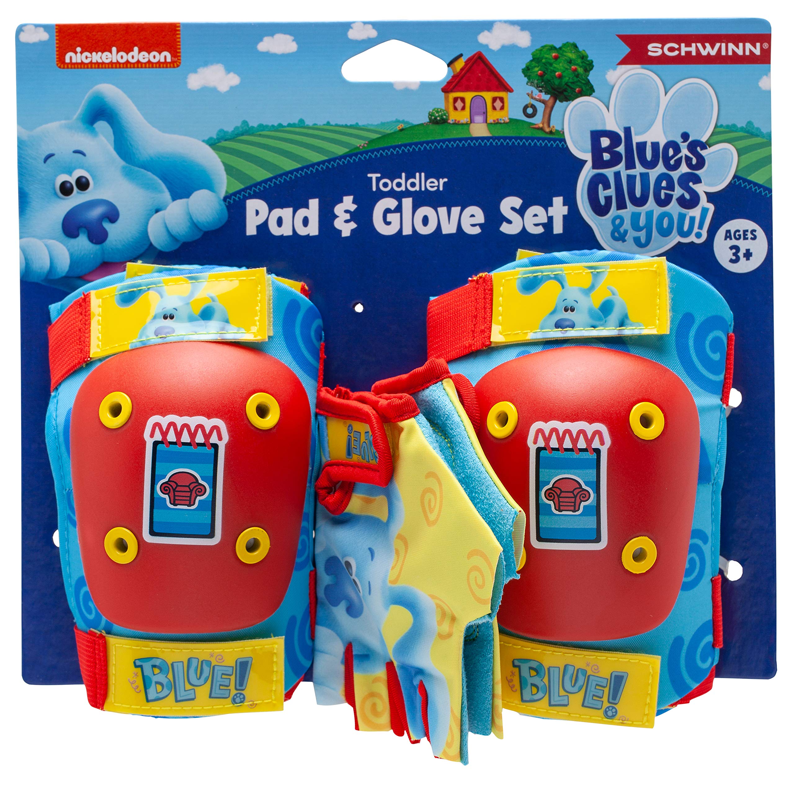 Nickelodeon Blue'S Clues & You! Toddler And Kids Elbow/Knee Pads And Gloves, Blue/Red/Yellow