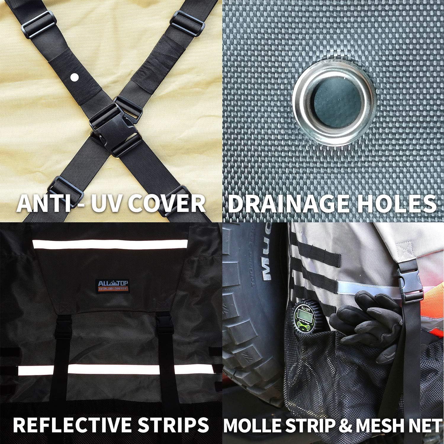 ALL-TOP Heavy Duty Spare Tire Trash Bag for Jeep, Truck, SUV - Gobi Tan, Fits up to 40'' Tire, Nylon, 1 Count