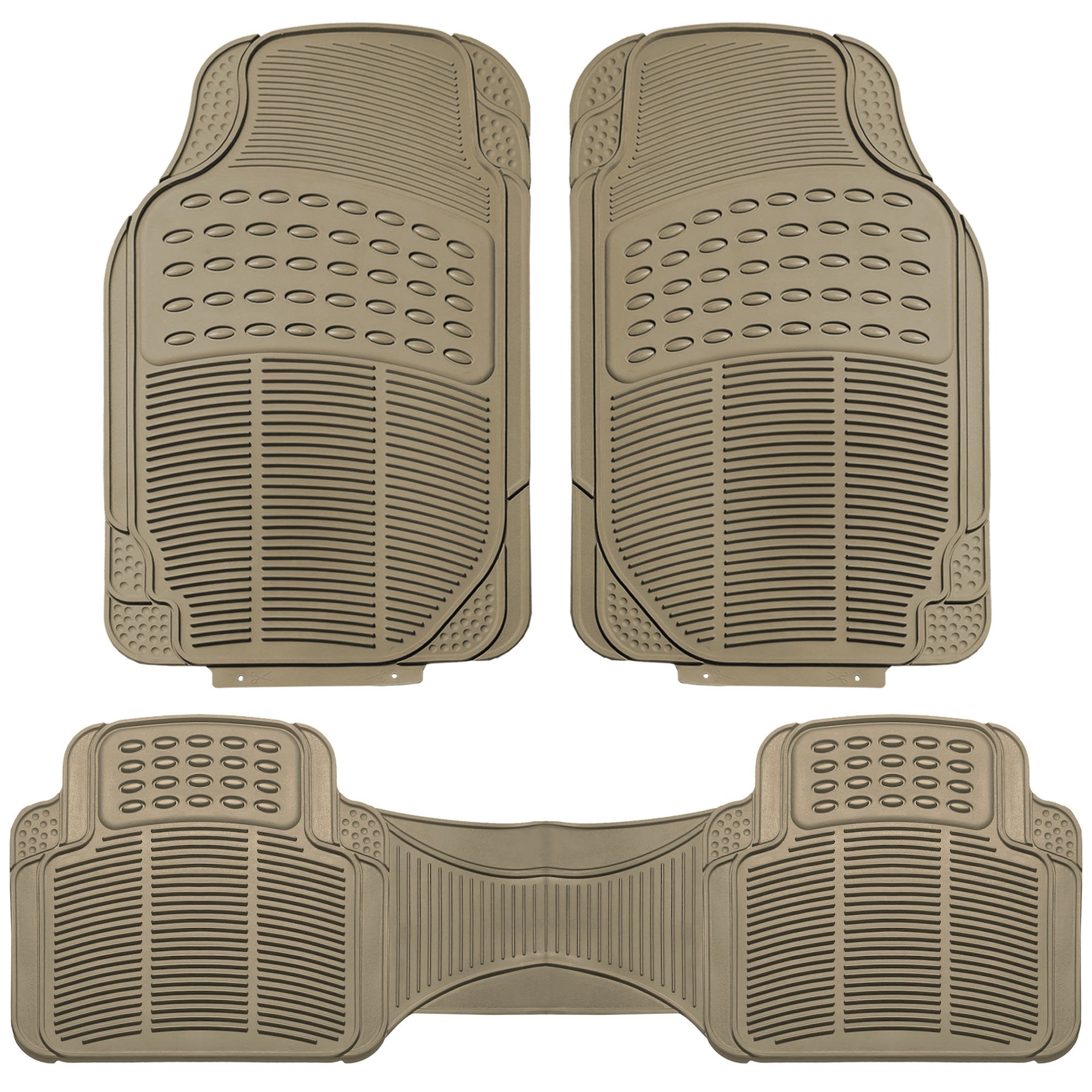 Fh Group Car Floor Mats - Heavy-Duty Rubber Floor Mats For Cars, Universal Fit Full Set, Trimmable Automotive Floor Mats, Climap