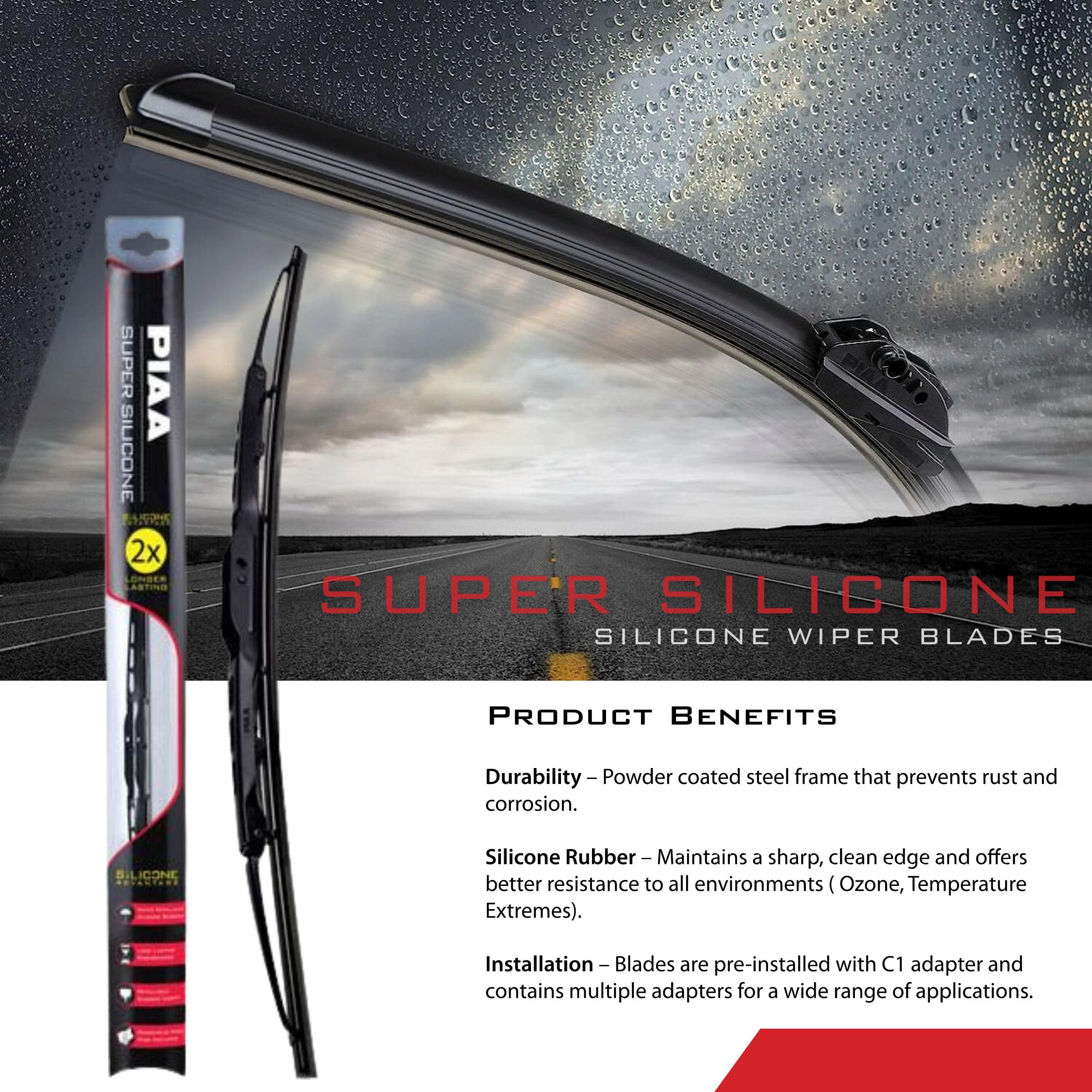 Piaa 95030 Super Silicone Wiper Blade - 12'''' 300Mm (Pack Of 1)'', Black