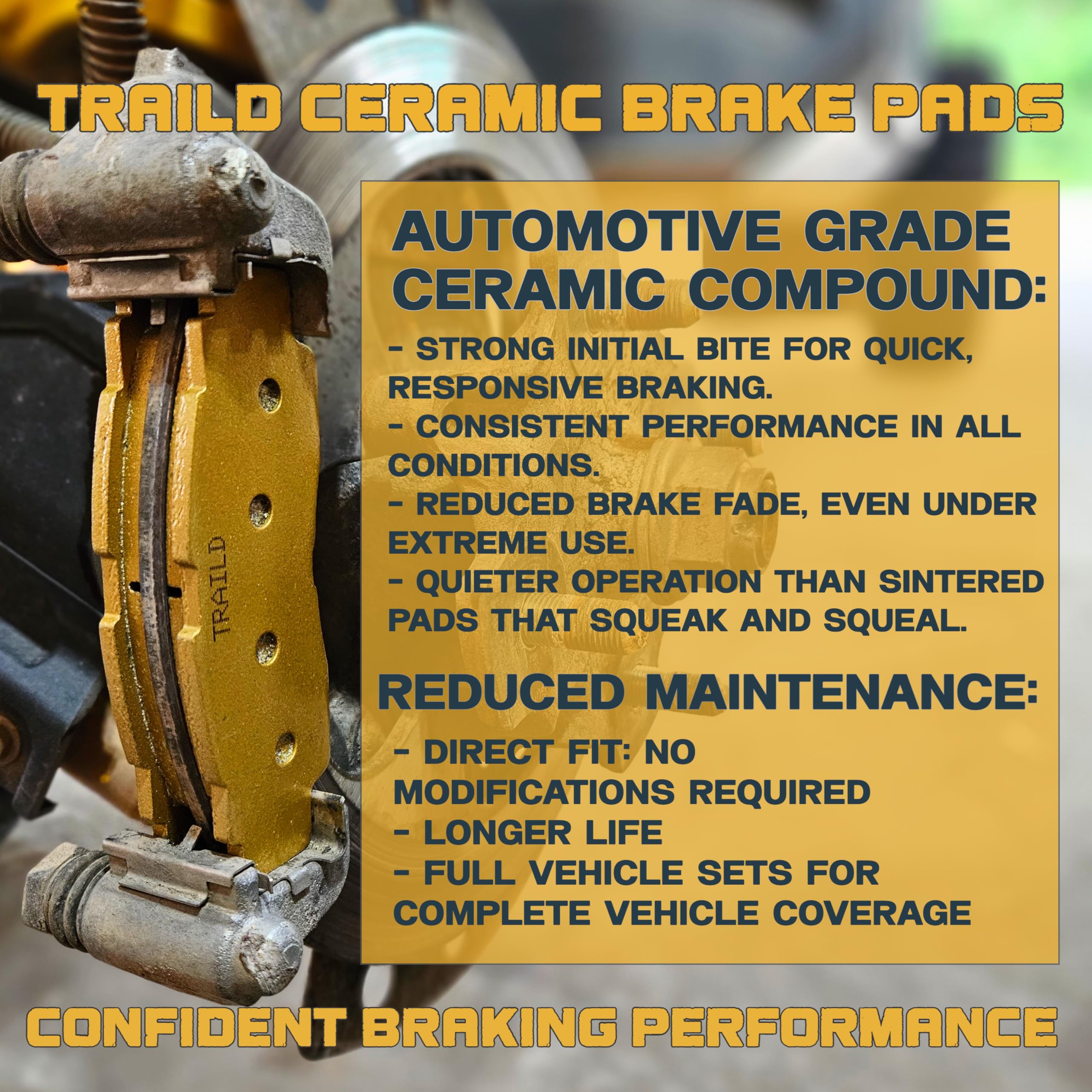 Can-Am Defender MAX (6-Seater) HD7 HD8 HD10 6x6 & PRO Ceramic Brake Pad Set 2017-2025 Front & Rear