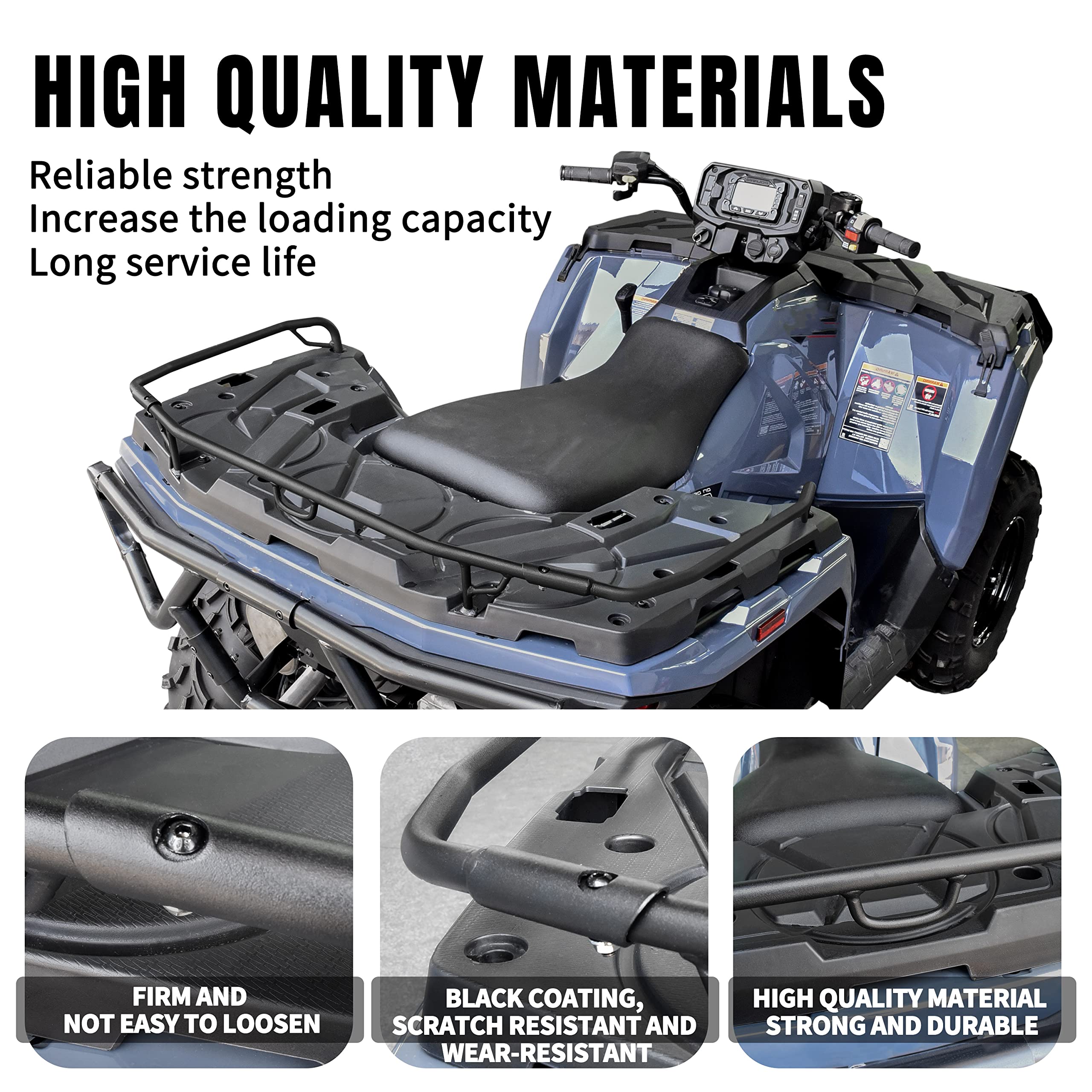 KATIMOTO Rear Bumper for Polaris Sportsman 450/570, Black Alloy Steel Brush Guard, Model KTI-030115-002, 2021-2025 Accessories