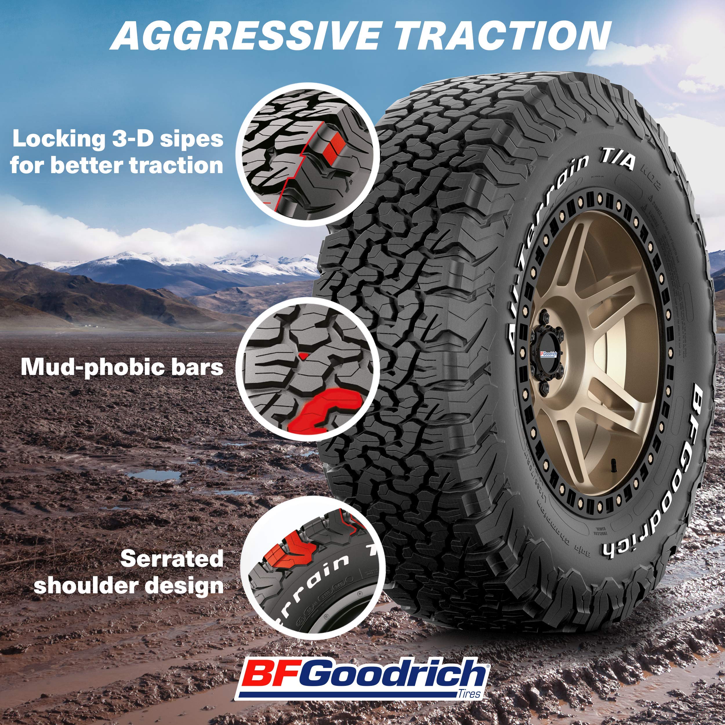 Bfgoodrich Terrain T/A Ko2 Radial Tire-Lt295/70R18/E 129/126R 129R