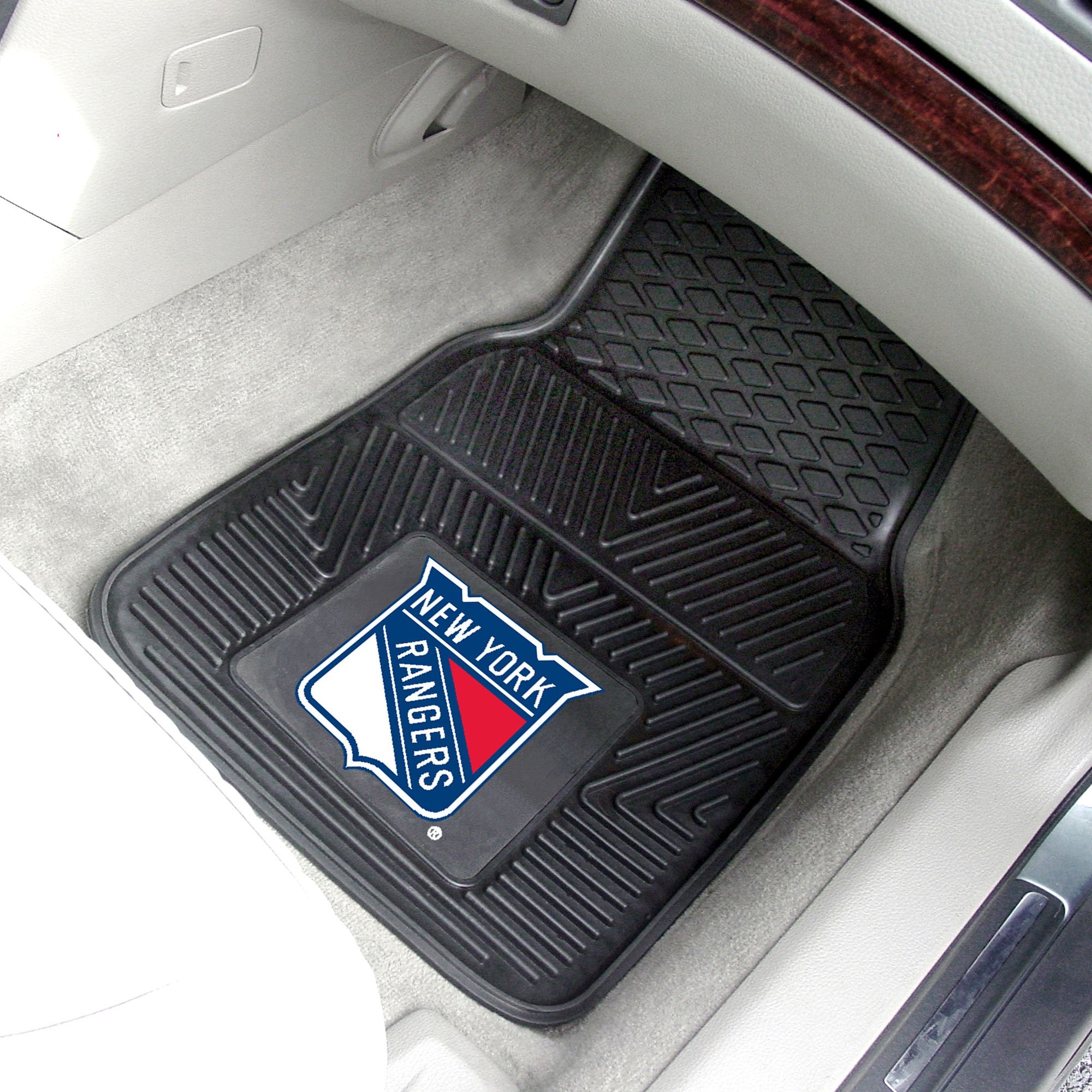 FANMATS New York Rangers 2 - Pc Heavy Duty Vinyl Car Mat 18x27