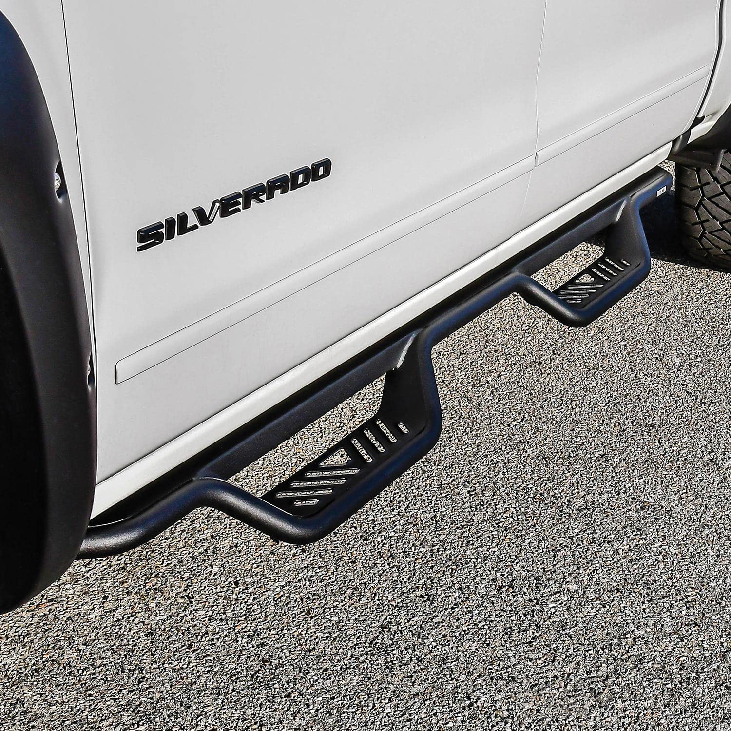 Westin 20-13725 Black Outlaw Drop Nerf Step Bars Fits 2014-2018 Silverado Sierra 1500 2015-2019 2500 3500 Crew Cab (Excl. Diesel) 1 Pair