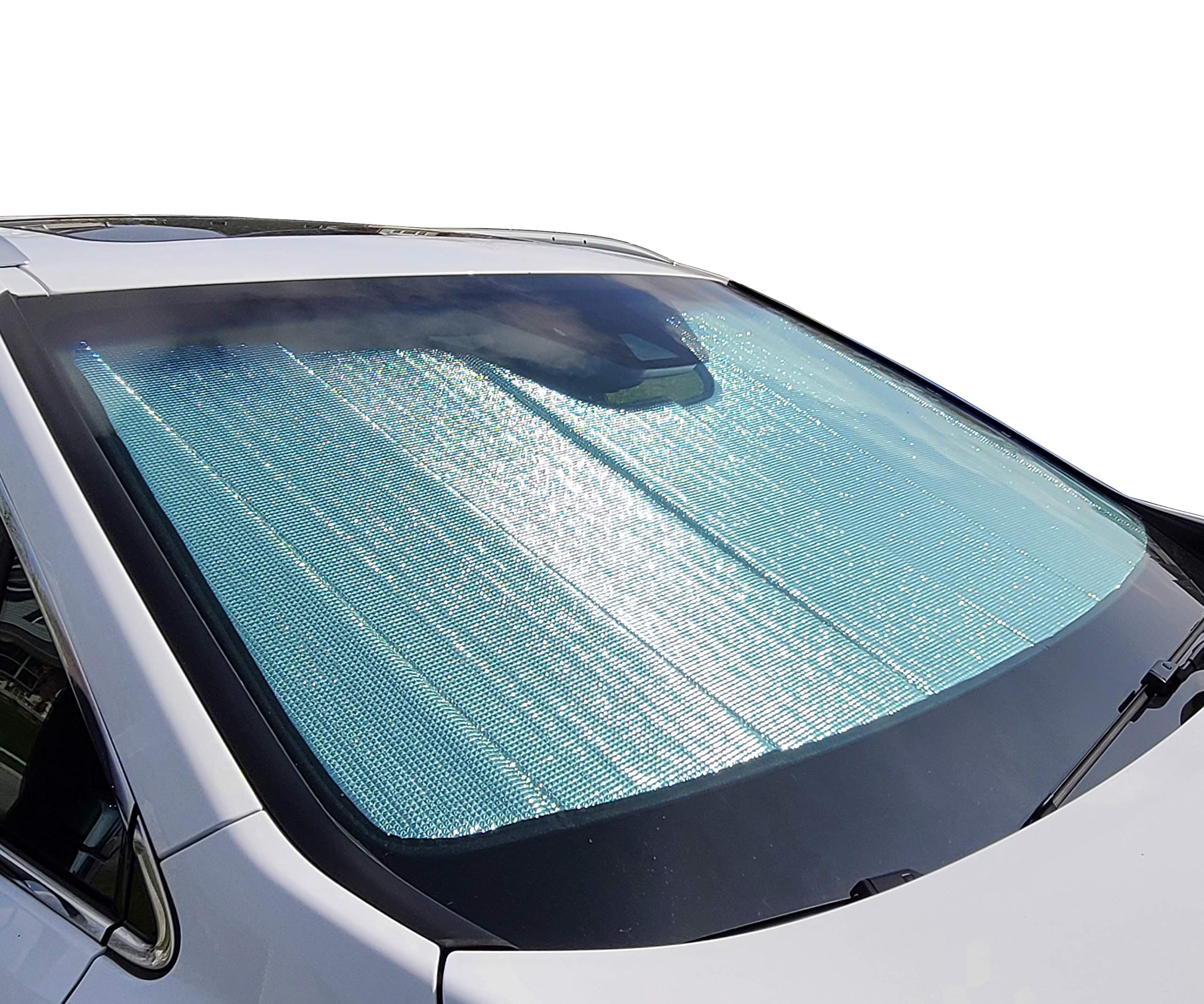 Autotech Park Foldable Sunshade Compatible With 2016-2023 Toyota Tacoma Pickup Truck, Custom-Fit Windshield Sun Shade