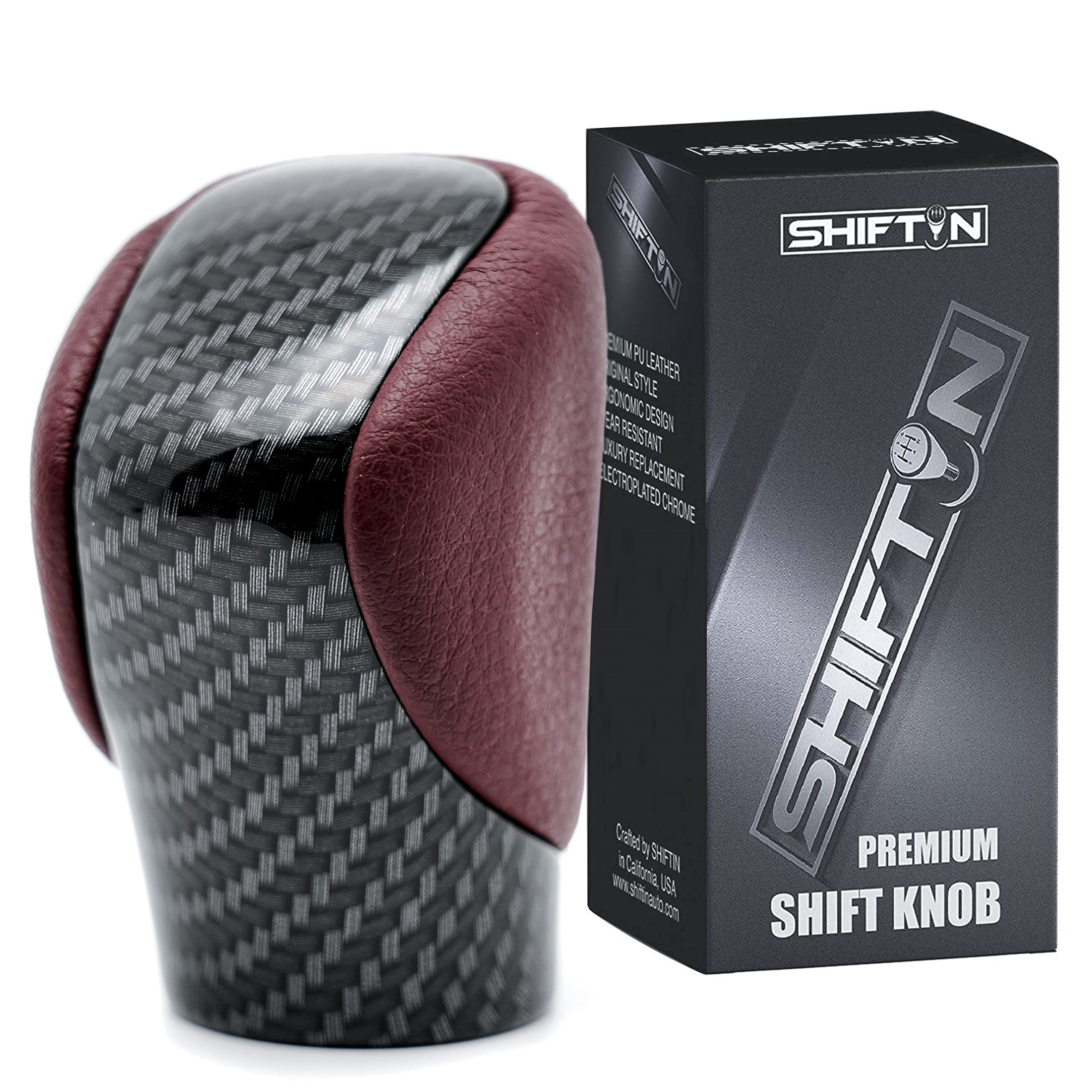 Shiftin Gear Shift Knob Shifter For Lexus Es Gs Gx Is Nx Rc Rx 200T 300 350 3450H 450Hl 350L (Rioja Red Rose/Carbon Fiber Patter