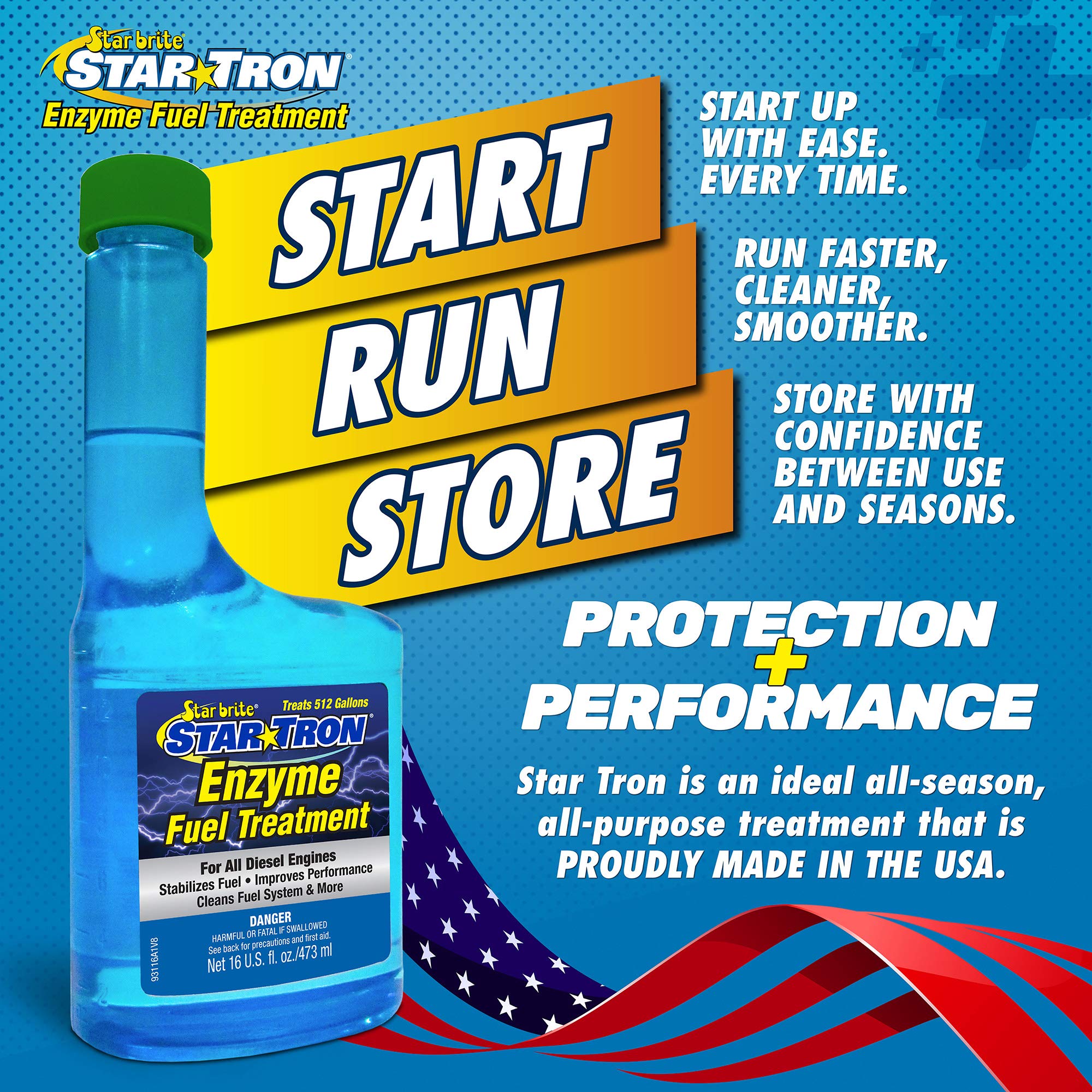 STAR BRITE Star Tron Enzyme Fuel Treatment, Super Concentrated Diesel, 32 oz, Plastic, Model 093132SS, Treats 32 Gallons, Multicolor