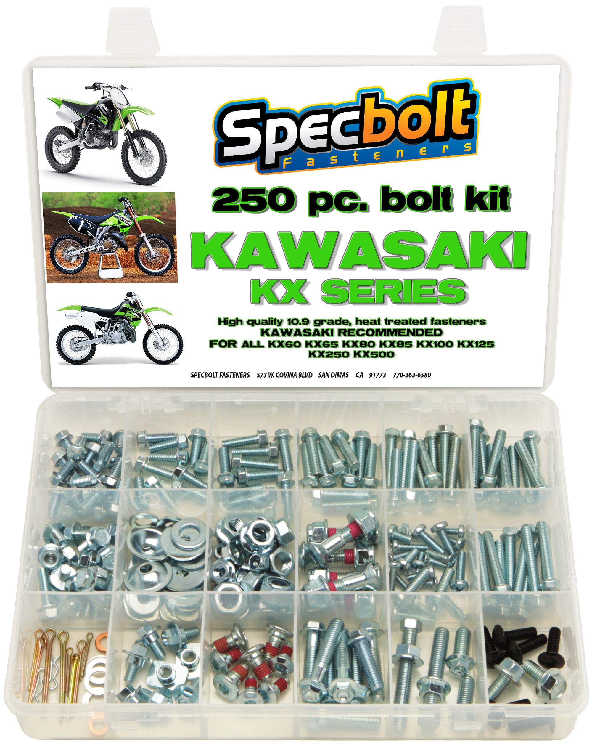 Specbolt Kawasaki Kx Two Stroke Bolt Kit For Maintenance & Restoration Of Mx Dirt Bike Spec Fastener Kx60 Kx65 Kx80 Kx85 Kx100 K