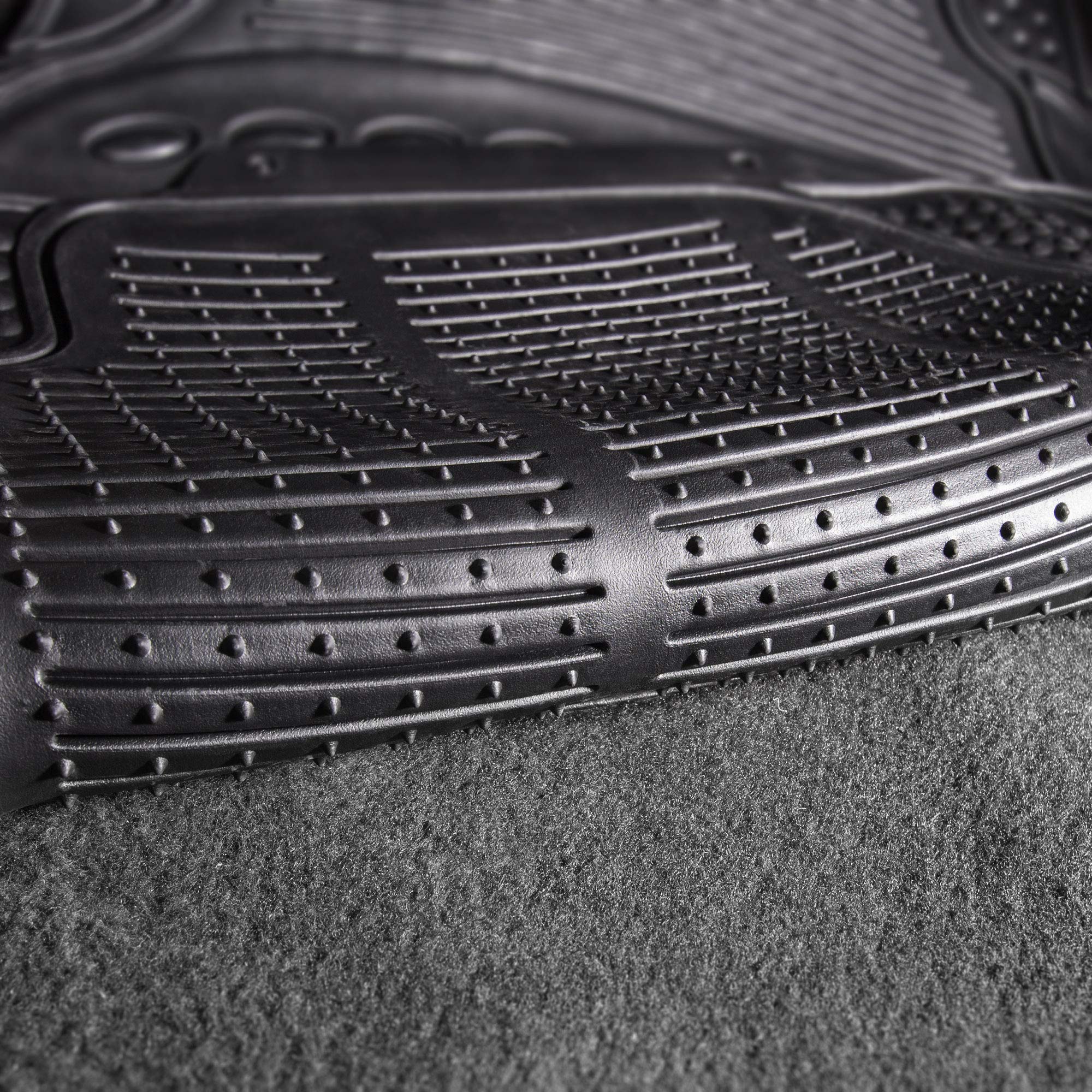 Fh Group Car Floor Mats - Heavy-Duty Rubber Floor Mats For Cars, Universal Fit Rear Set, Trimmable Automotive Floor Mats, Climap