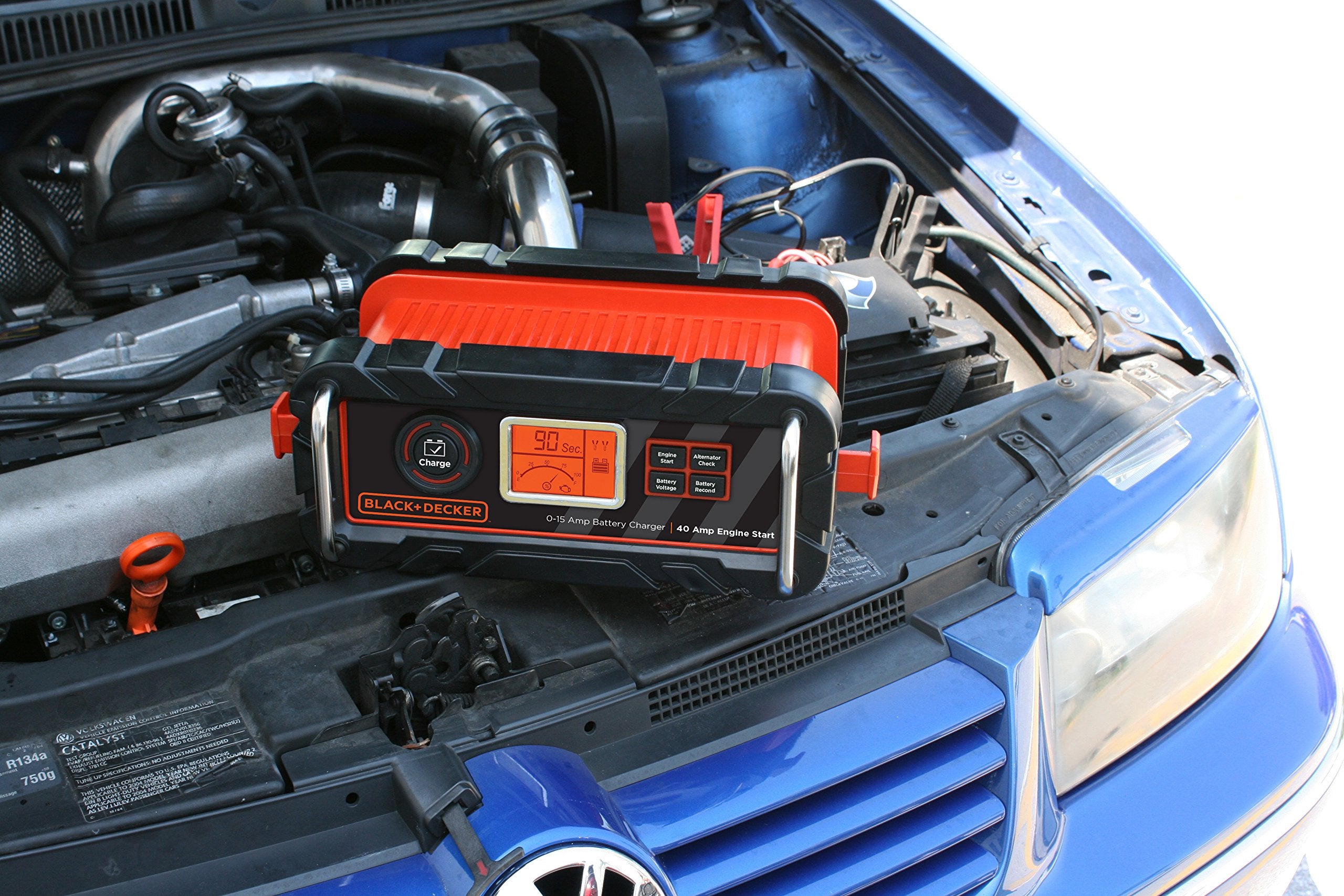 BLACK+DECKER BC15BD 15 Amp Fully Automatic Bench Battery Charger/Maintainer - Black with 40A Engine Start & Alternator Check