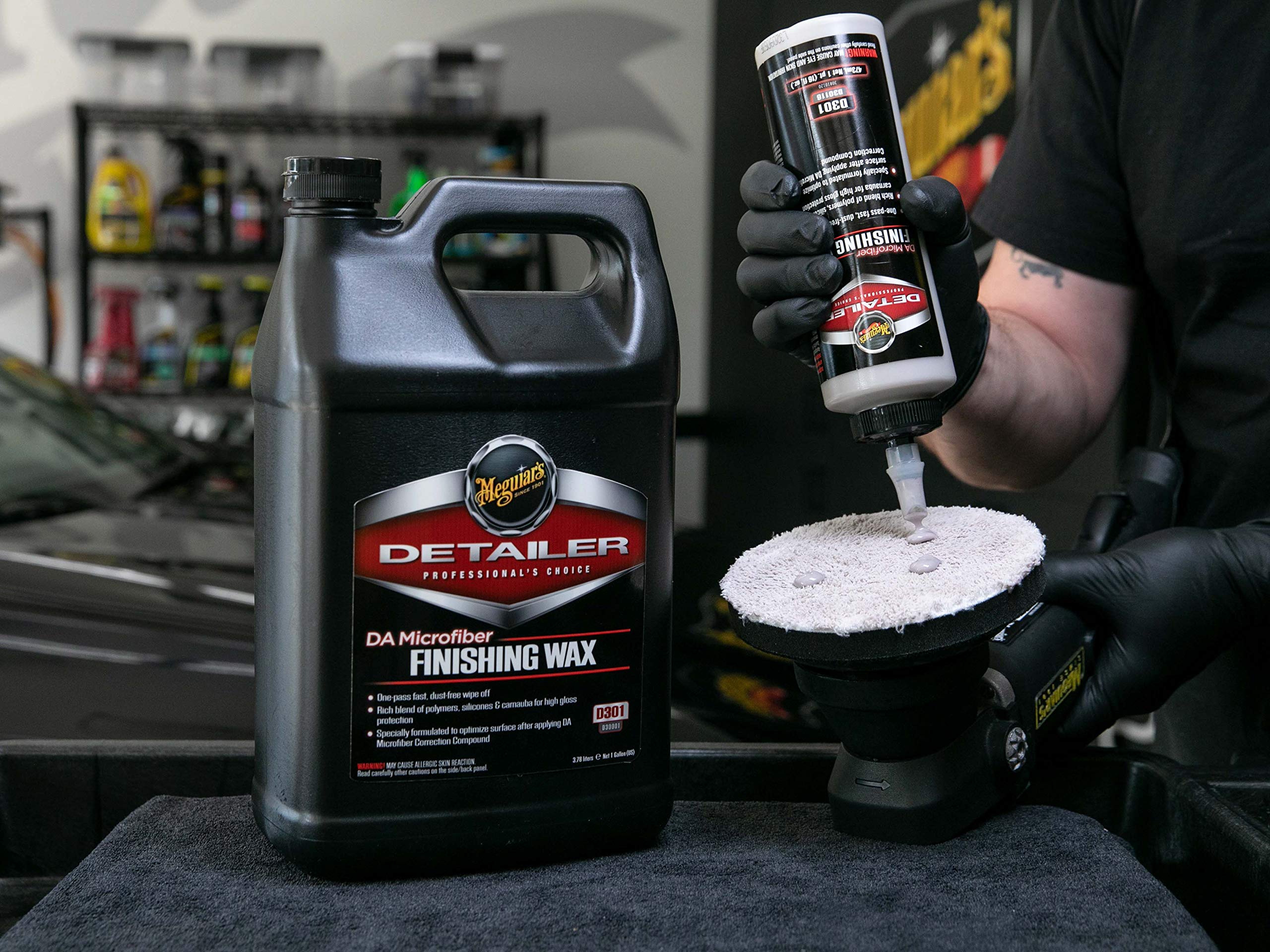 Meguiar's DA Microfiber Finishing Wax D30101 - 128 Oz Pro Car Polish, Removes Light Defects, Ideal for DA Polisher