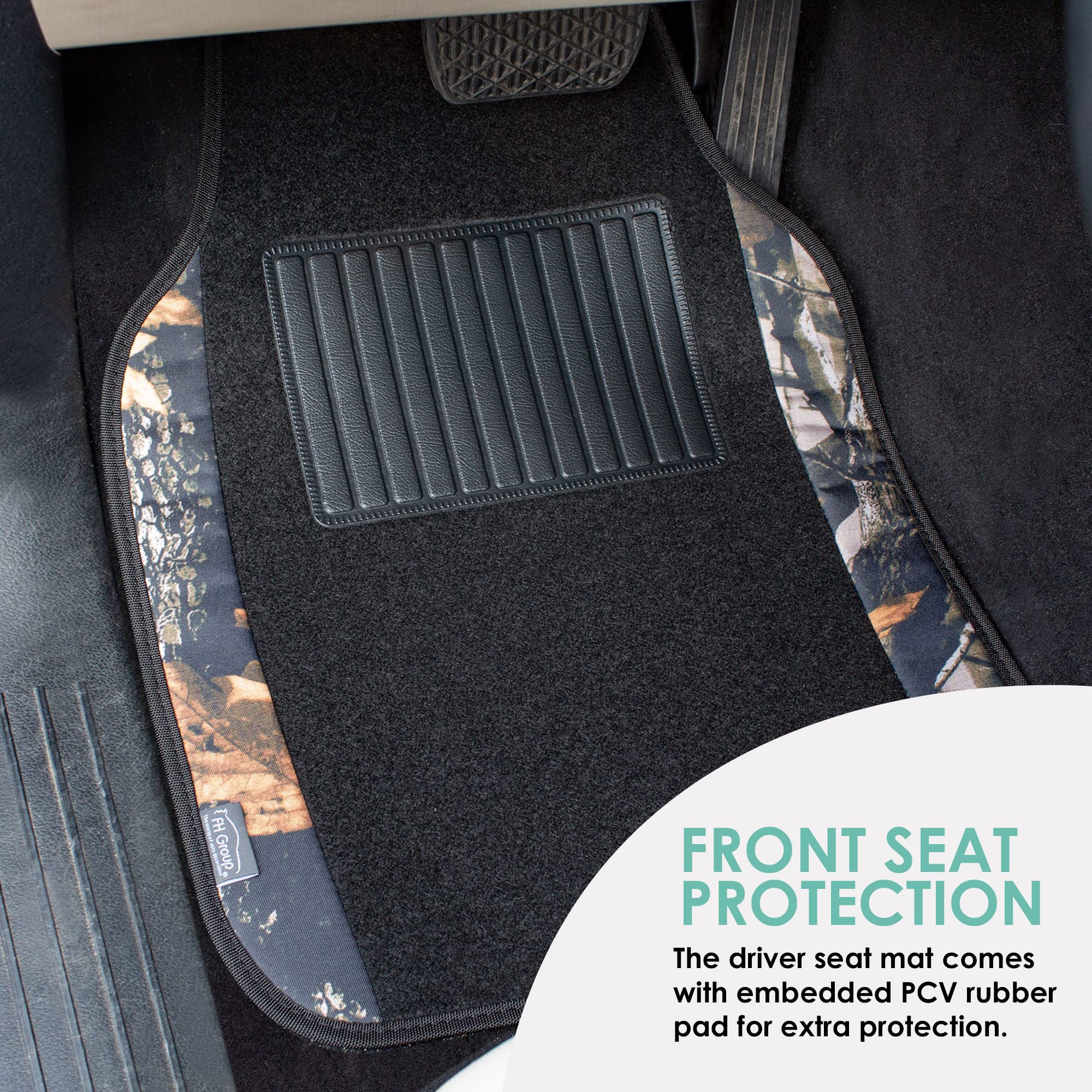 Fh Group Universal Fit Premium Carpet Automotive Floor Mats Fits Most Cars, Suvs, And Trucks With Driver Heel Pad, Full Set