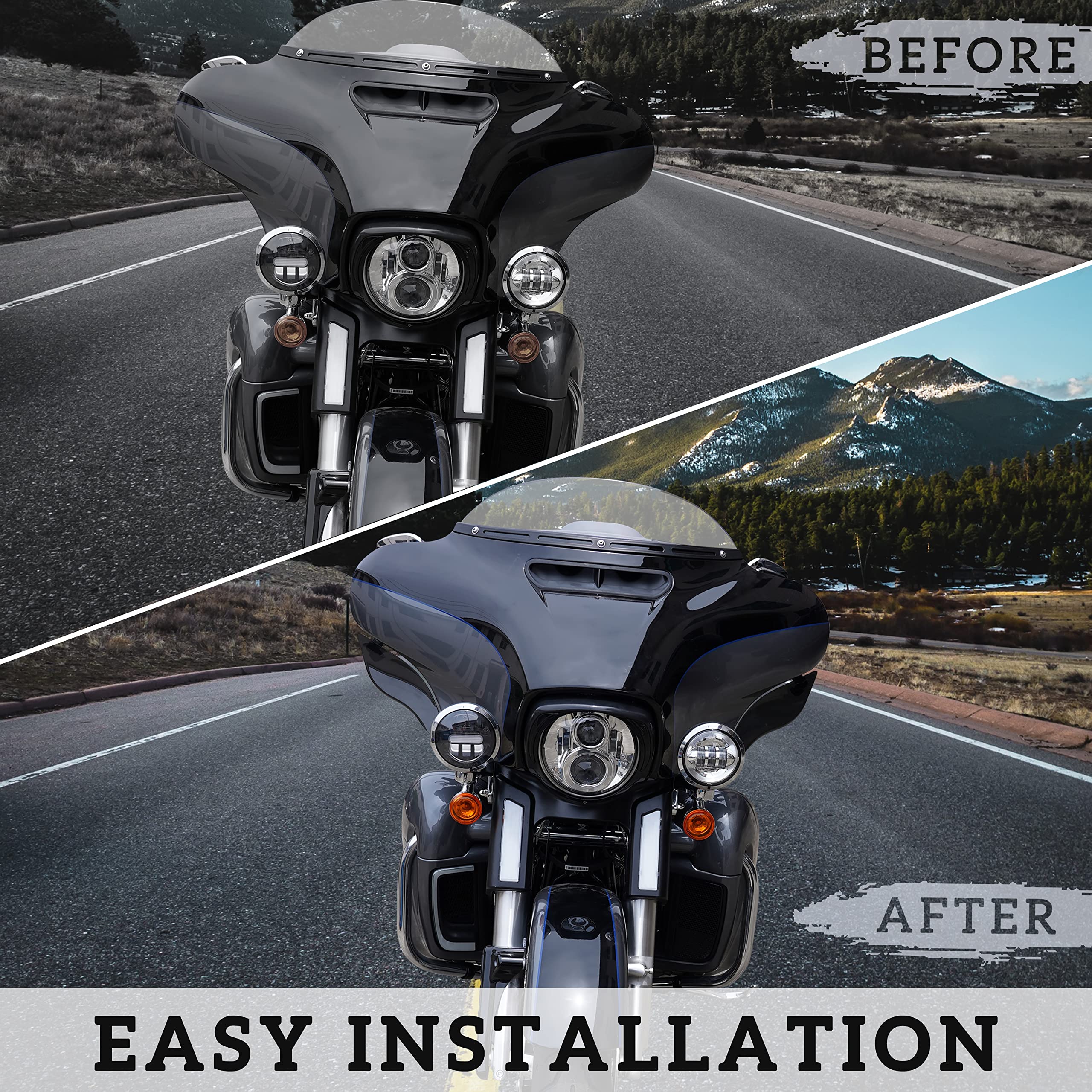 Veisutor Motorcycle Adjustable Air Deflector Fairing Side Wings Windshield Adjustable Wind Deflectors Fairing Side Shield For Ha