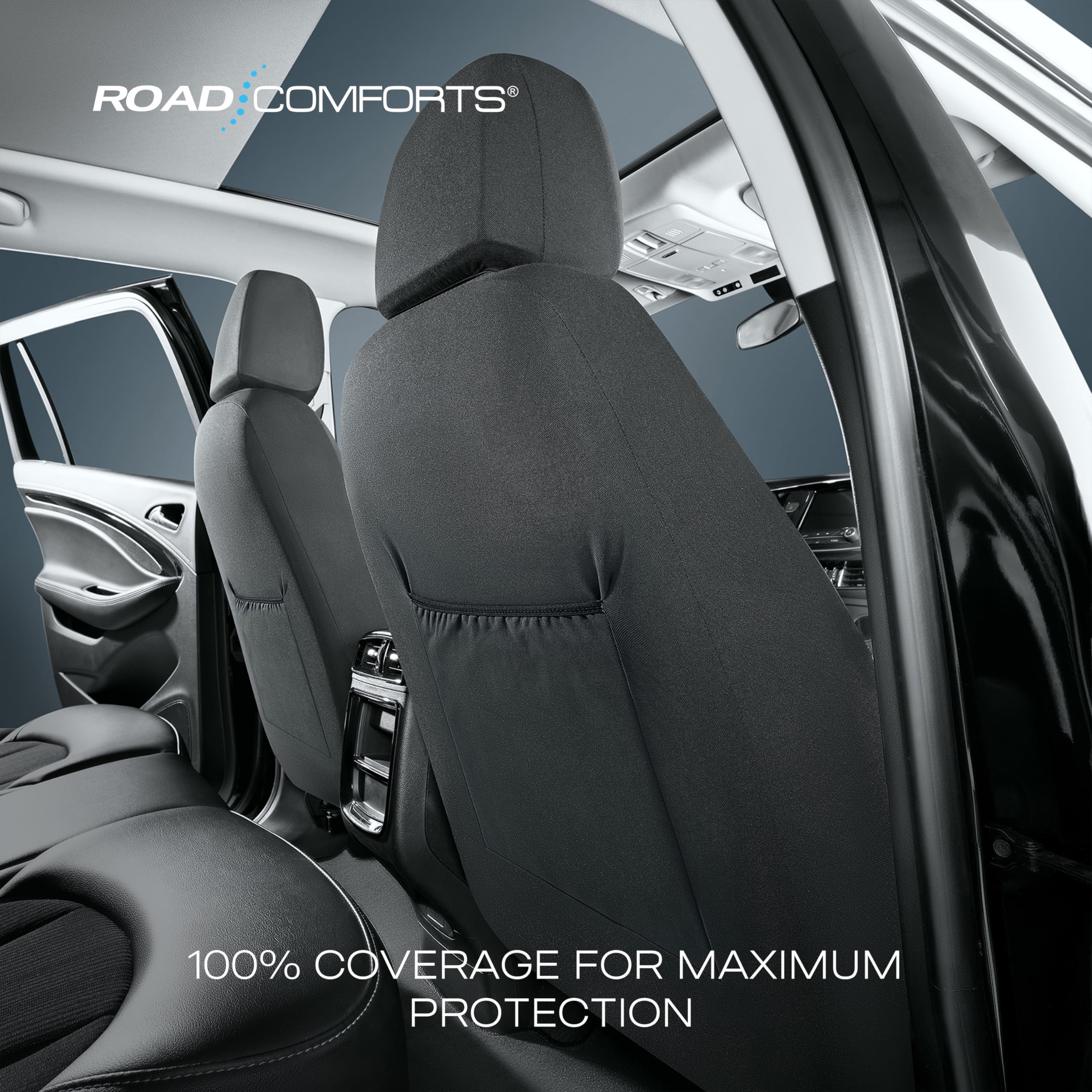 Road Comforts Baja Blanket Seat Covers - Low Back Gray, Jacquard Fabric, Airbag Compatible, Universal Fit for Car, Truck, SUV, Vans