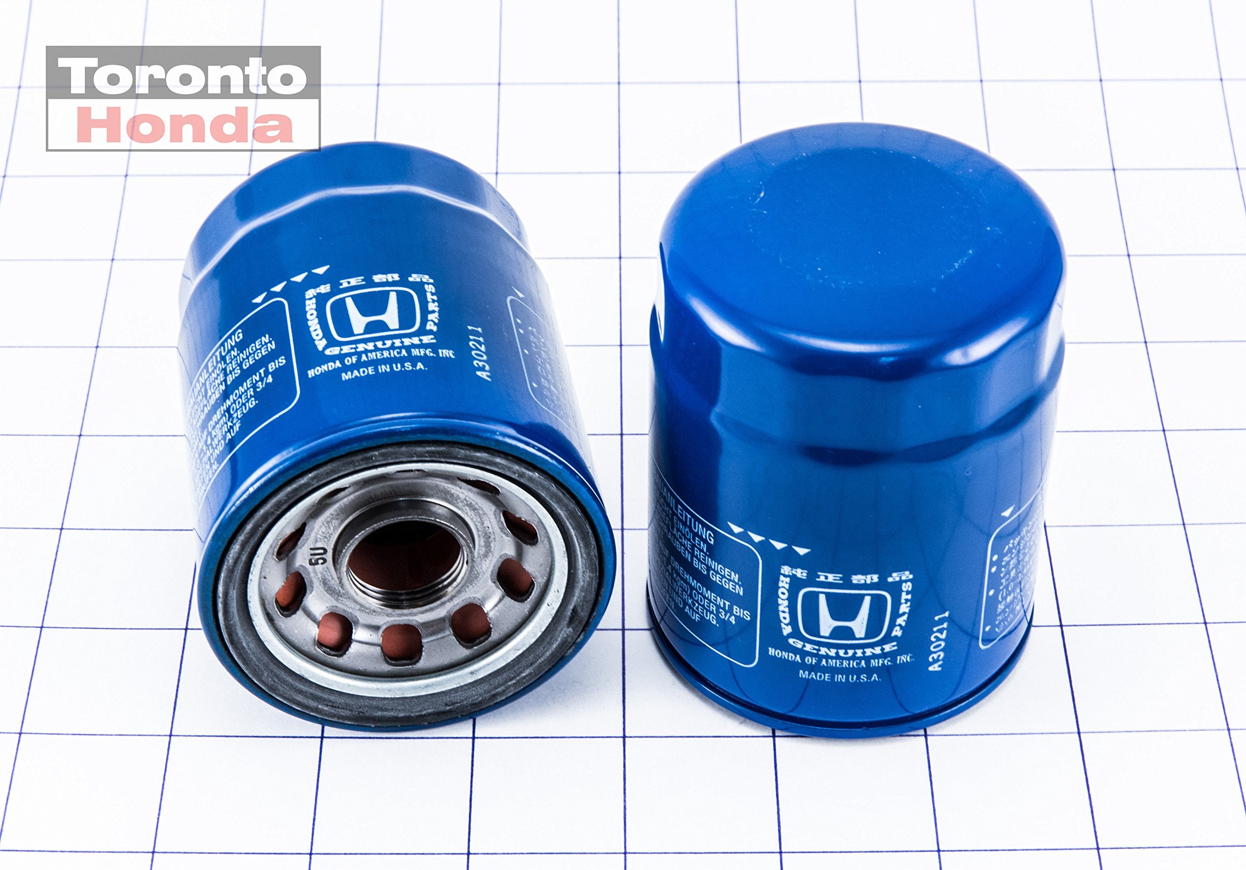 Honda Genuine Oil Filter 15400-PLM-A02, Blue, Aluminum Material