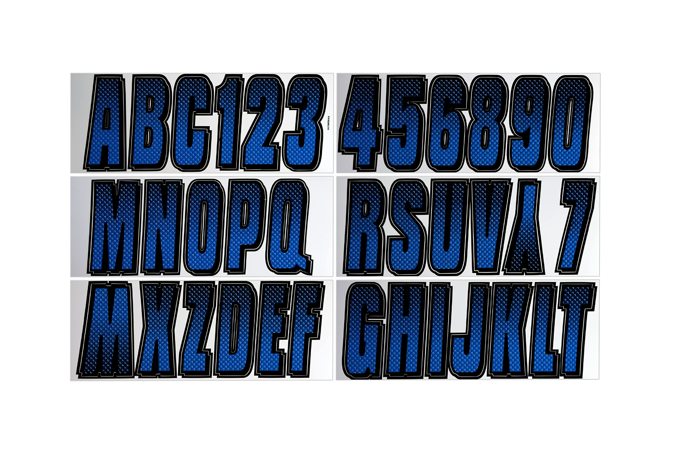 Hardline Products Series 300 Factory Matched 3-Inch Boat & Pwc Registration Number Kit, Blue/Black,Blbkg300