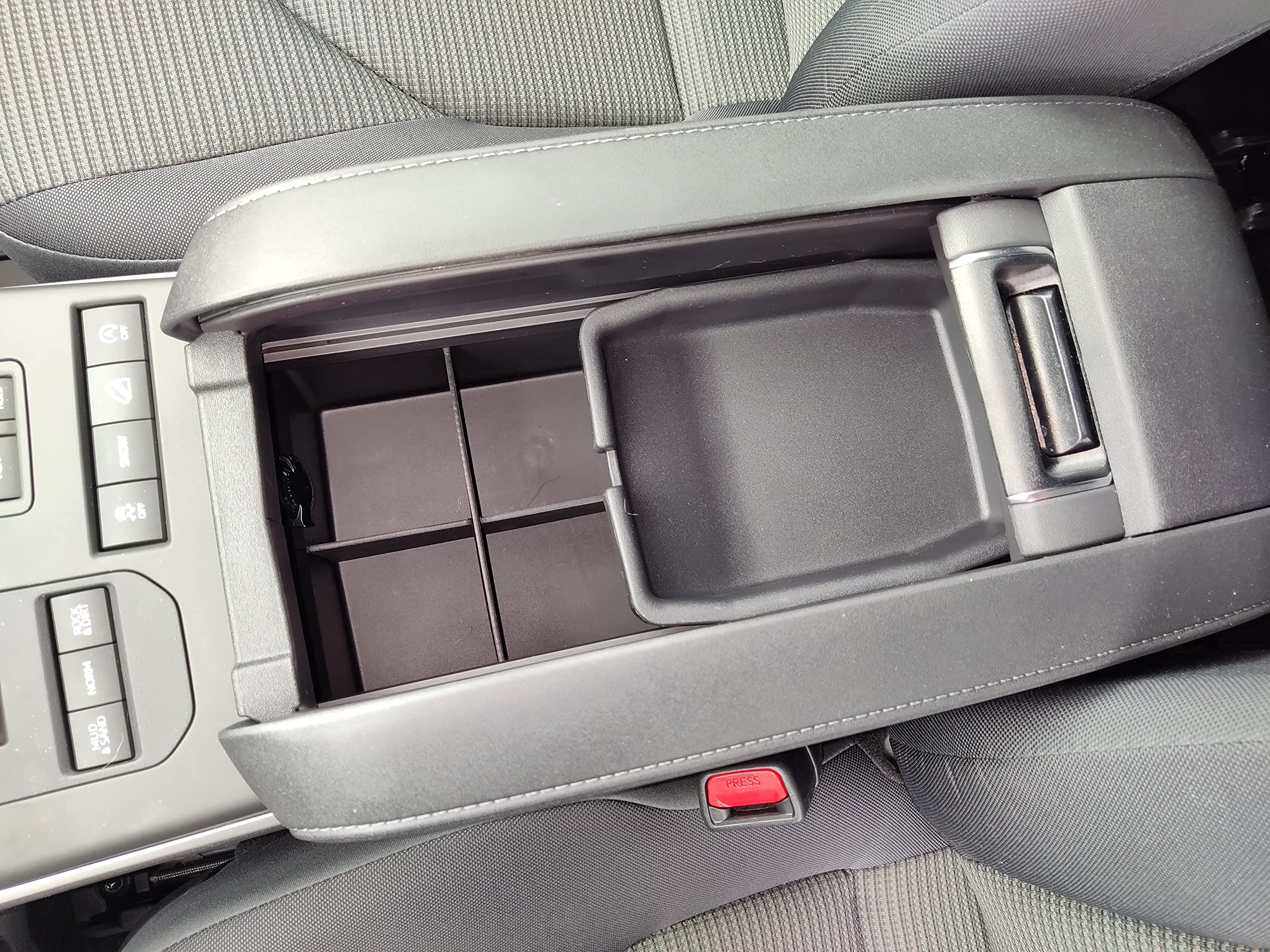 Vehicle OCD Center Console Organizer for Toyota Highlander 2020-2026, Black, Plastic, Model SLX175, Made in USA