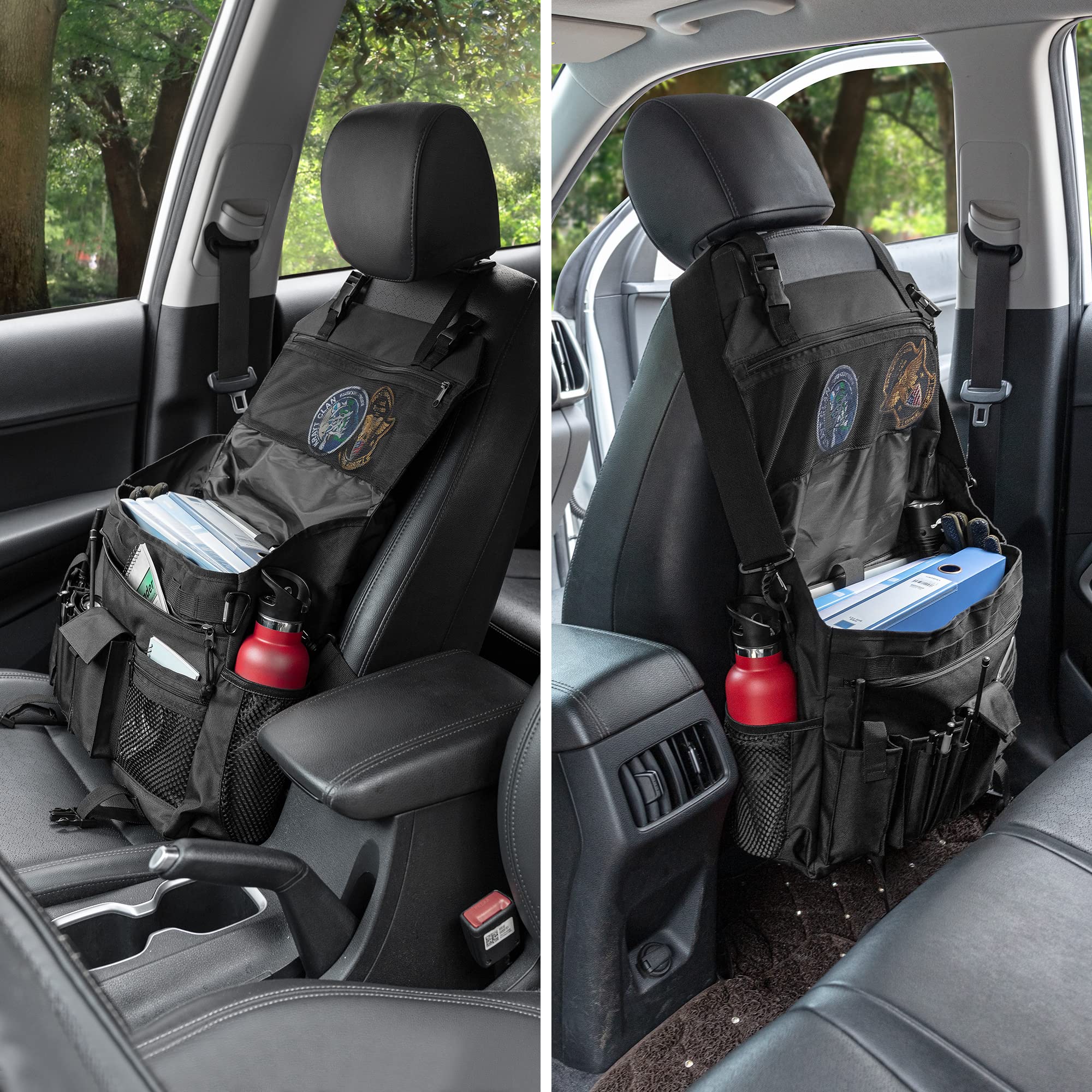Trunab Patrol Bag - Police Duty Organizer with 15.6” Laptop Sleeve, Molle Webbing, Multiple Compartments, Large, Black