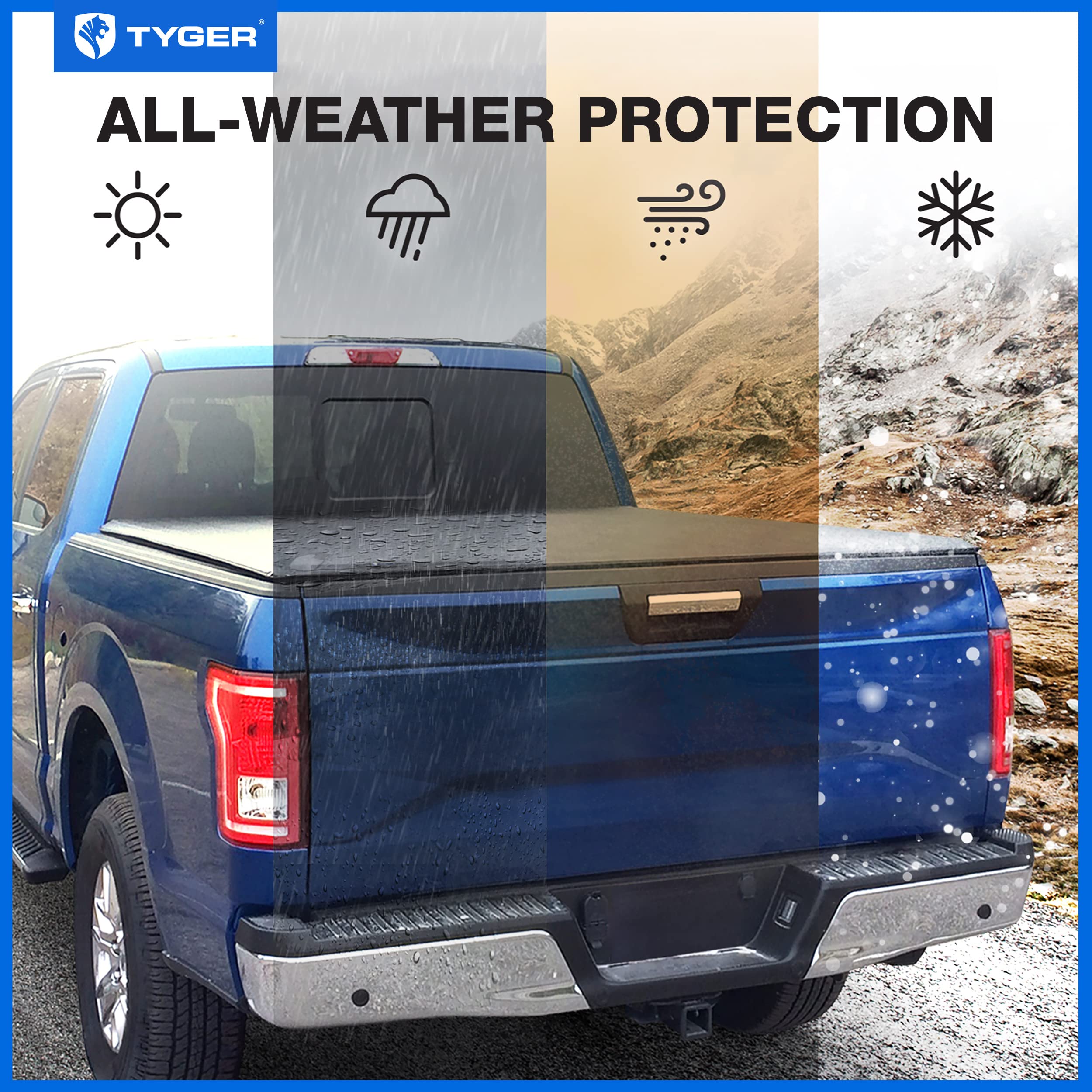 Tyger Auto T1 Soft Roll-Up Truck Bed Tonneau Cover Compatible With 2009-2018 Dodge Ram 1500; 2010-2024 2500 3500; 2019-2023 Classic | 6'4' (76') Bed | Tg-Bc1D9014, Black