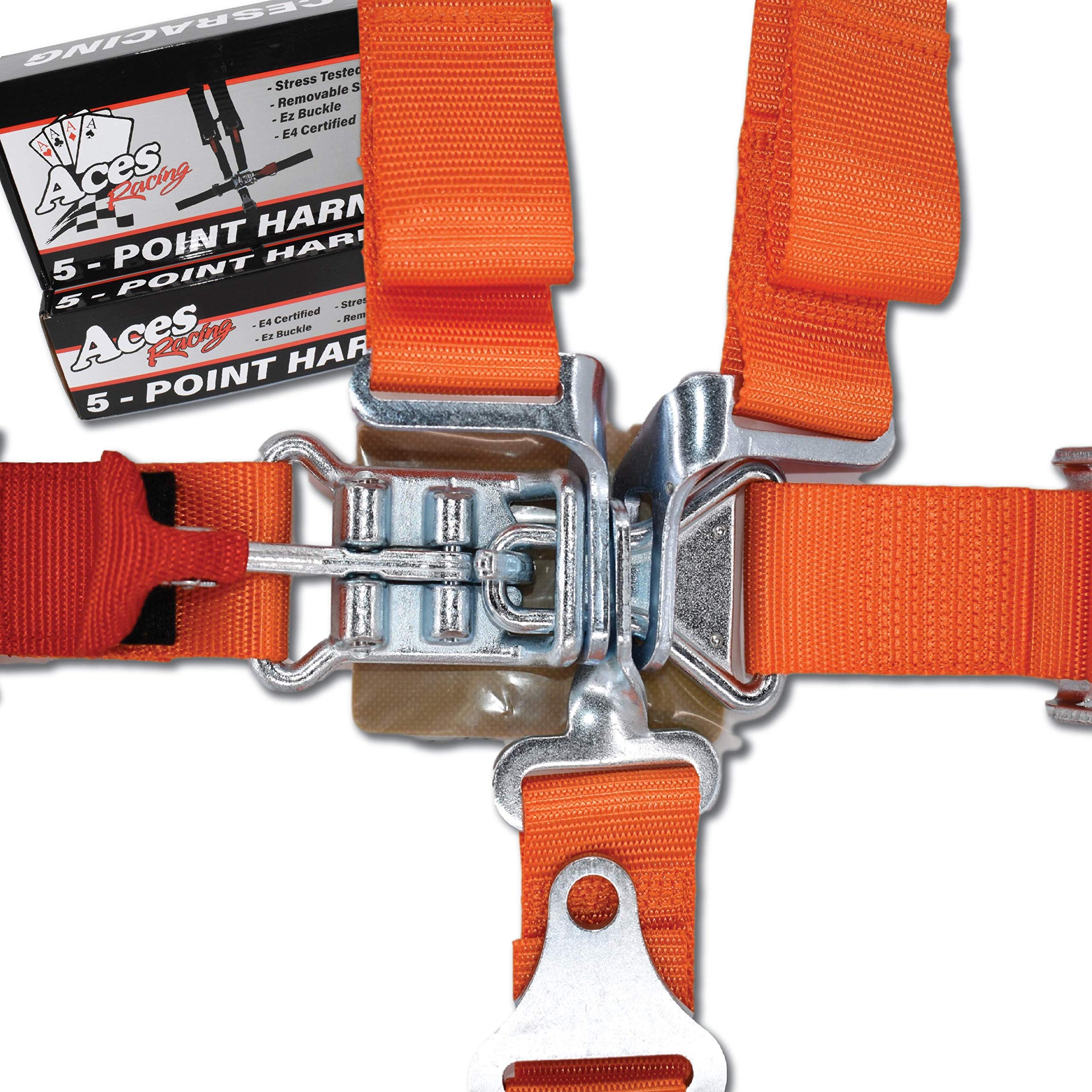 Aces Racing 5 Point Harness With 2 Inch Padding (Orange)